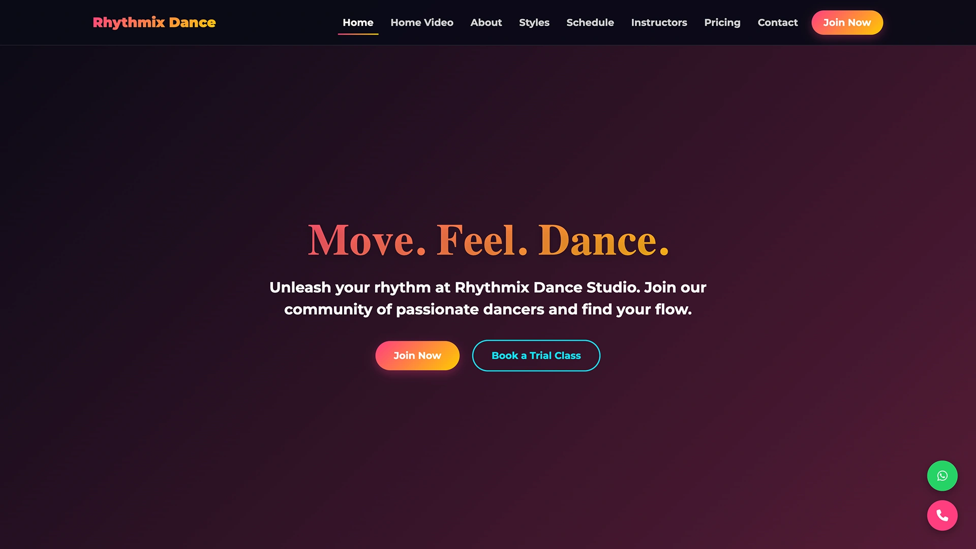 Rhythmix - Dance Studio, Fitness & Performing Arts HTML Bootstrap Template