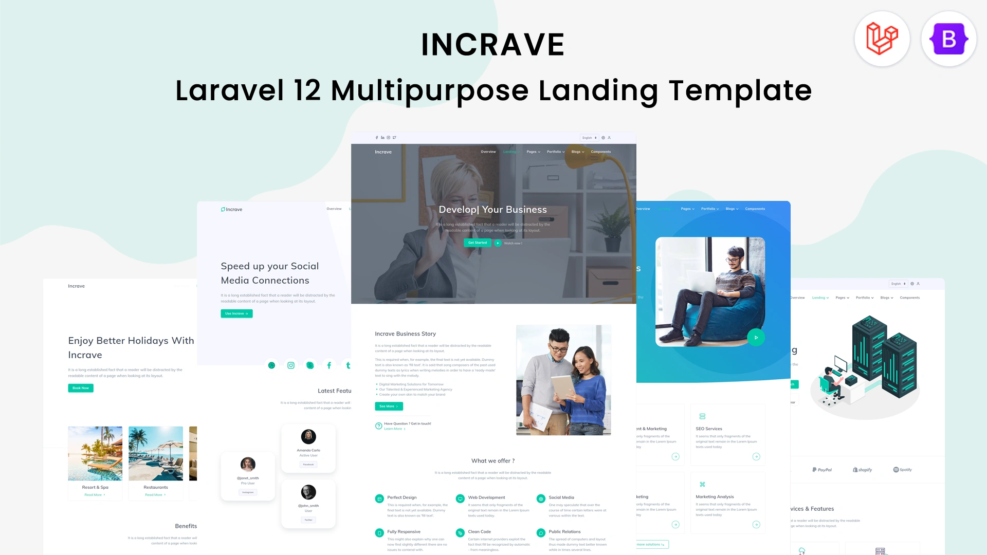 Incrave - Laravel 12 Multipurpose Landing Template