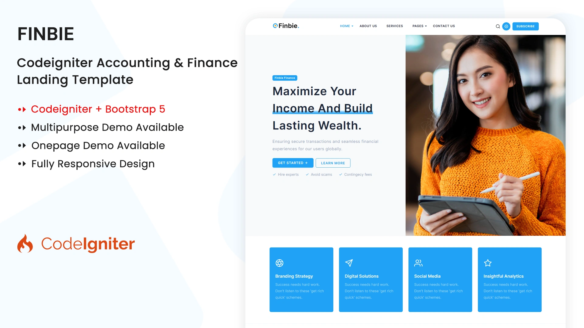 Finbie - CodeIgniter Multipurpose Accounting & Finance Template