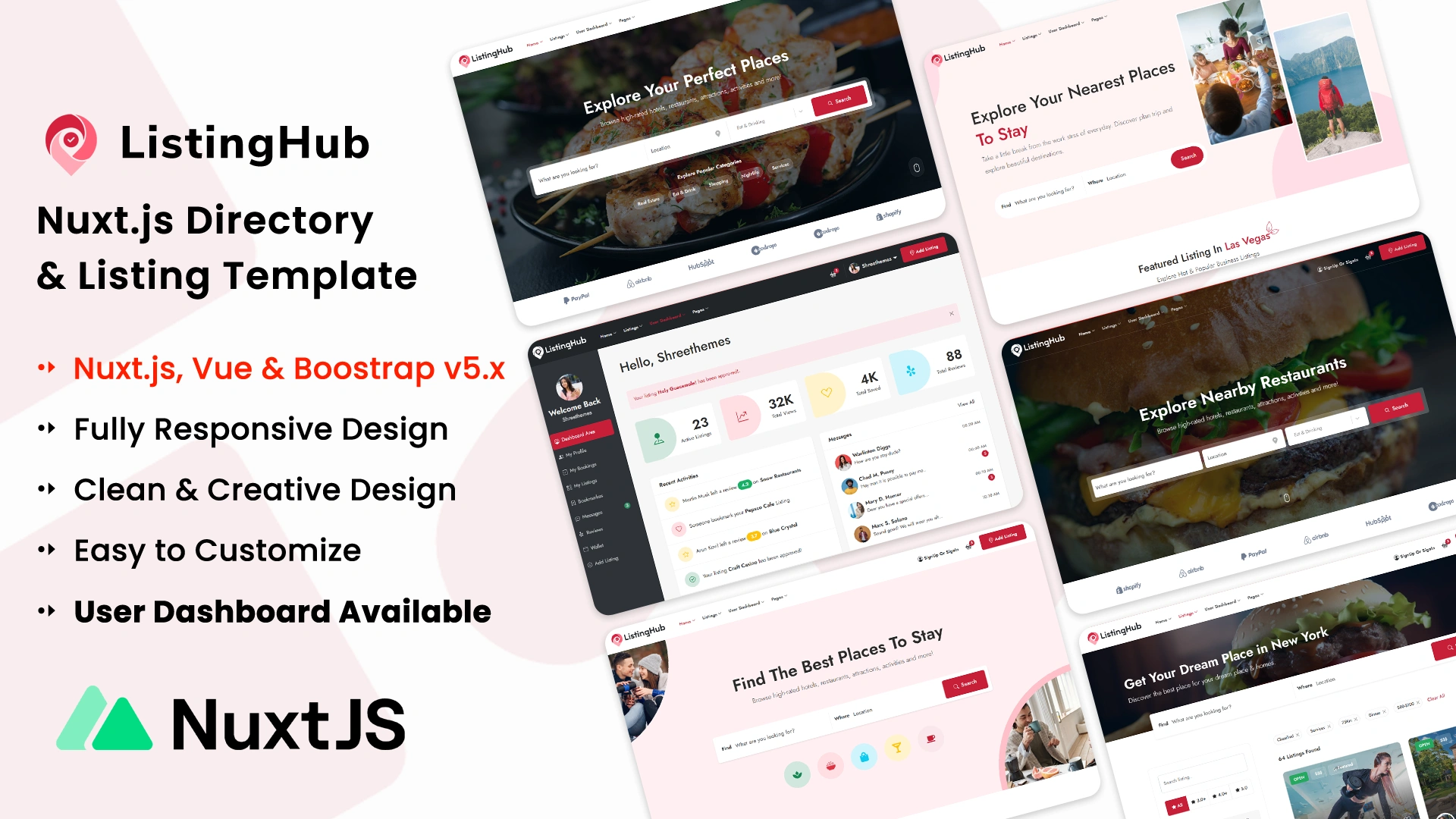 ListingHub - Nuxt Business Directory & Listing Template