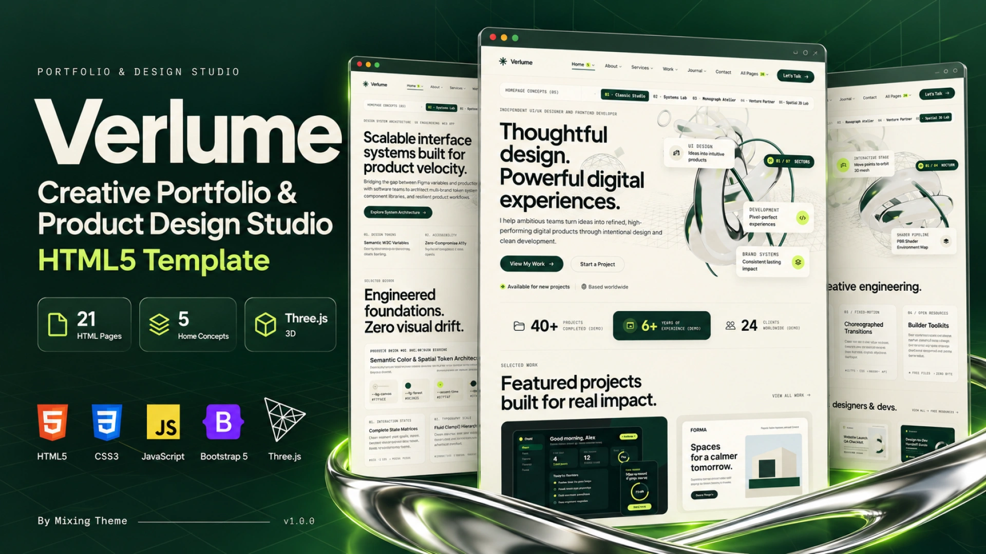 Verlume - Creative Portfolio & Product Design Studio HTML Template