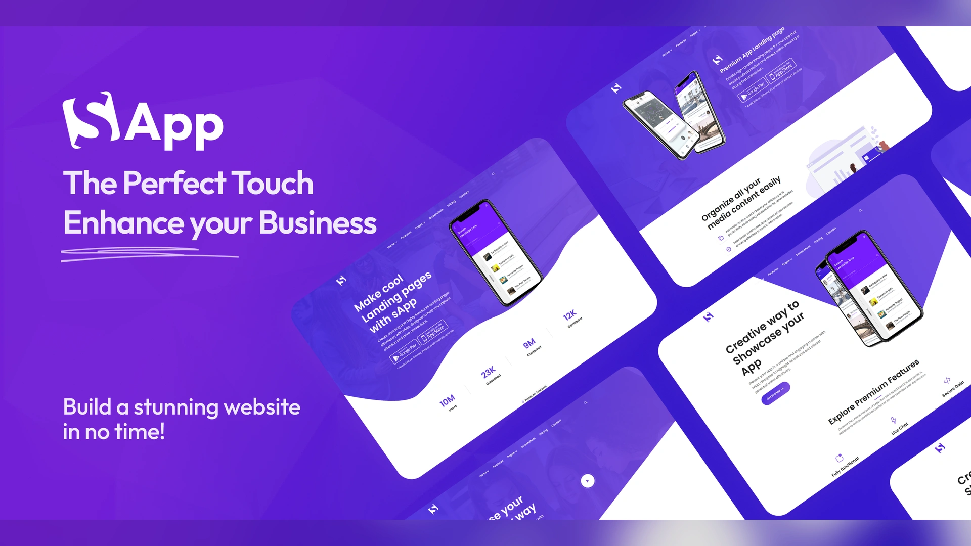 sApp - App Landing Page Template