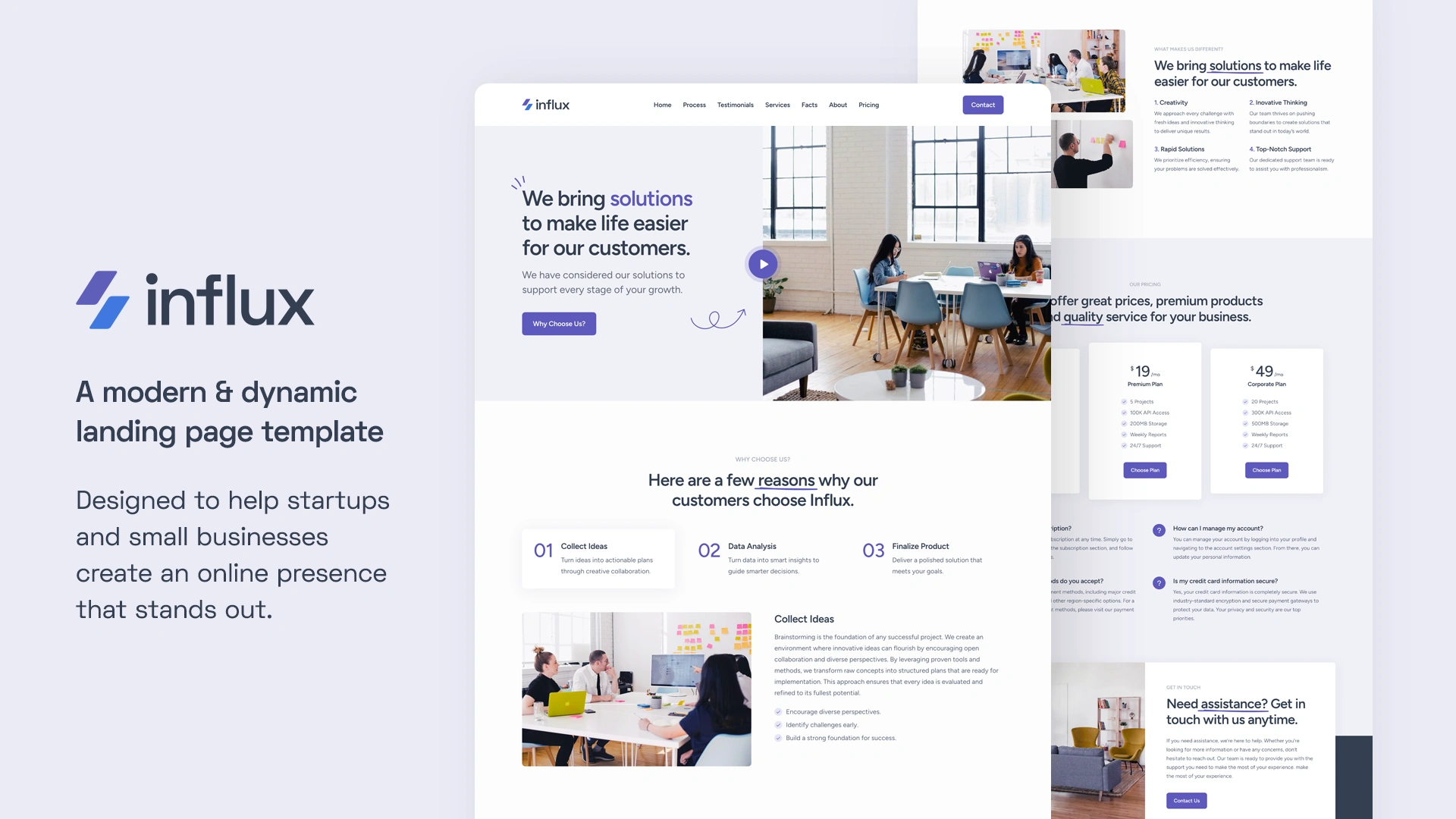 Influx - Business Landing Page Framer Template