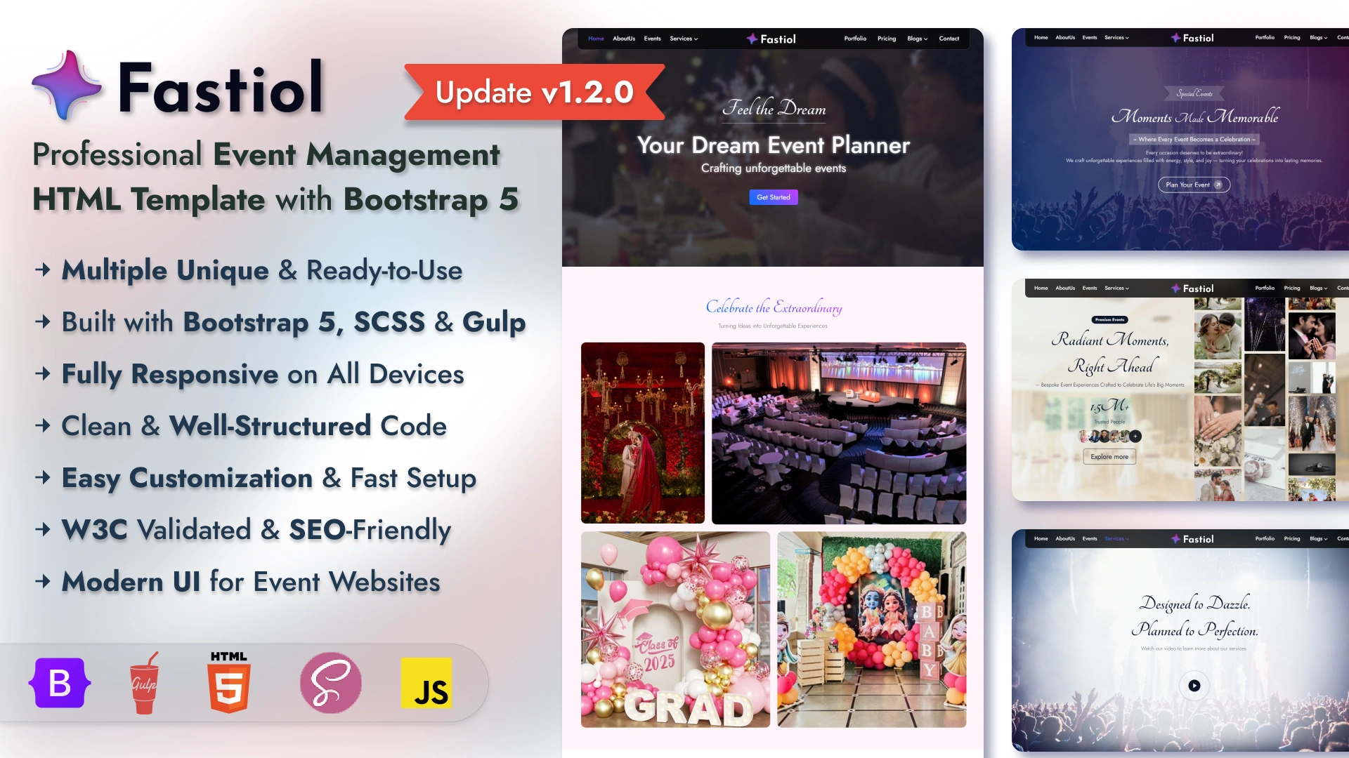 Fastiol - Event Management HTML Template Built with Bootstrap 5
