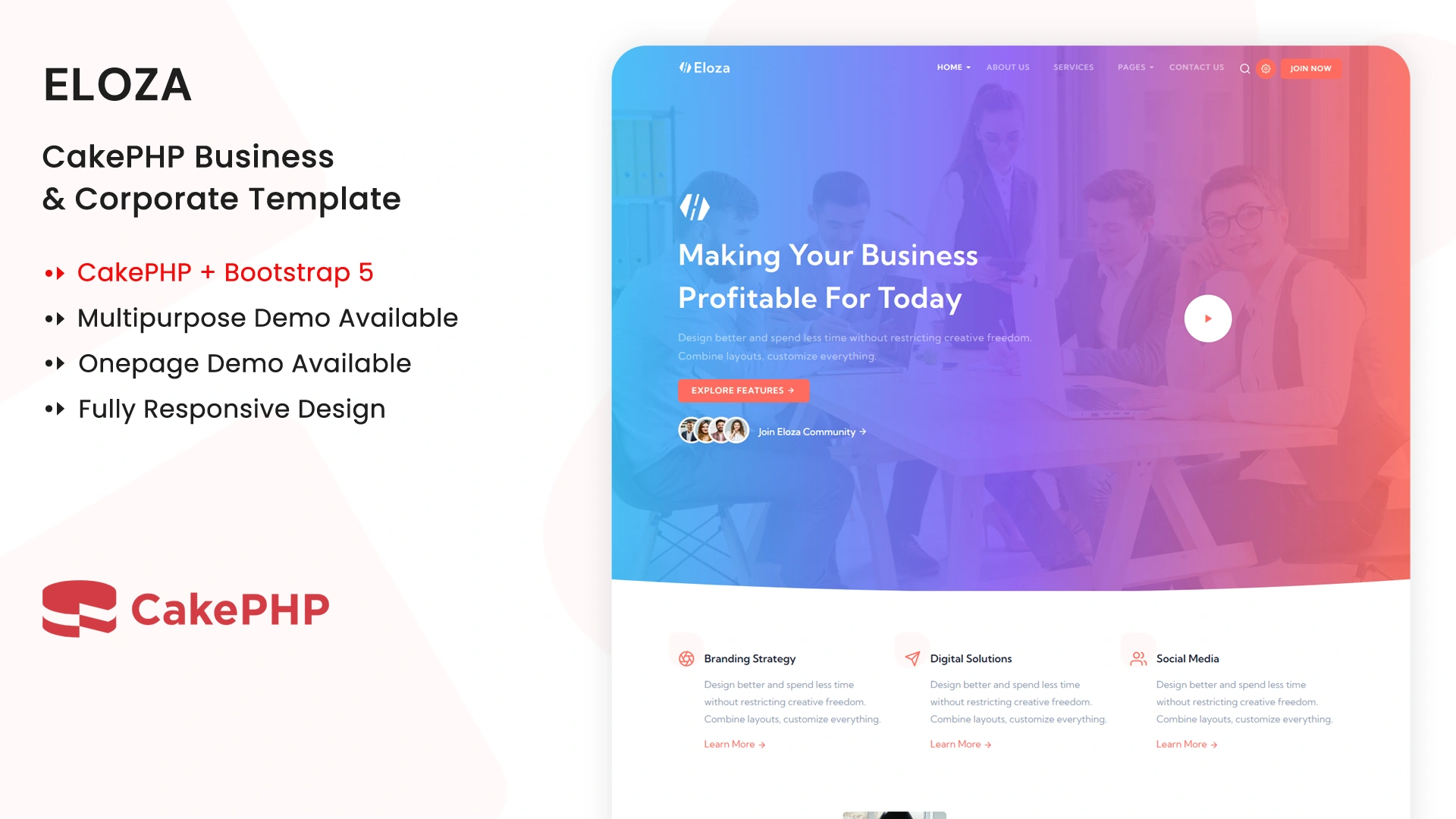 Eloza - CakePHP Multipurpose Business & Corporate Template