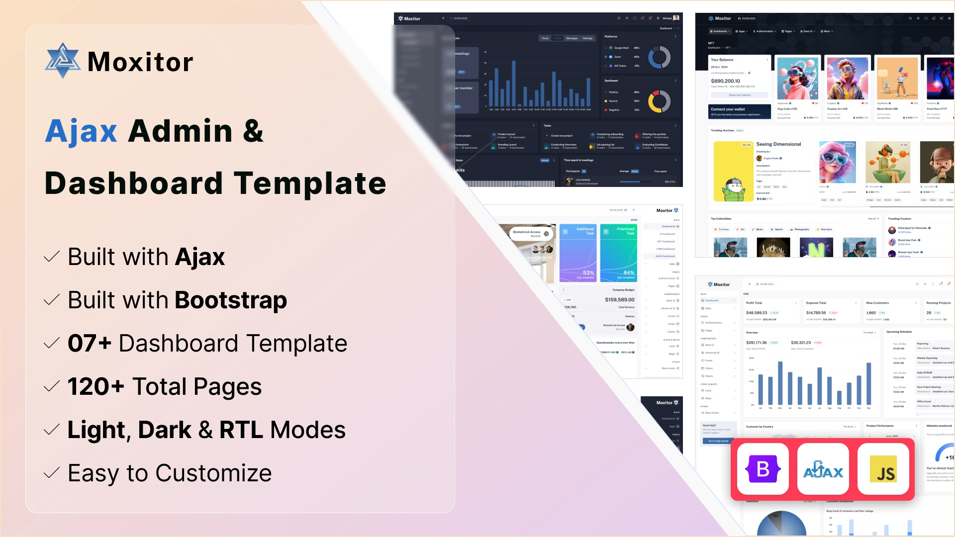 Moxitor - Ajax Admin & Dashboard Template