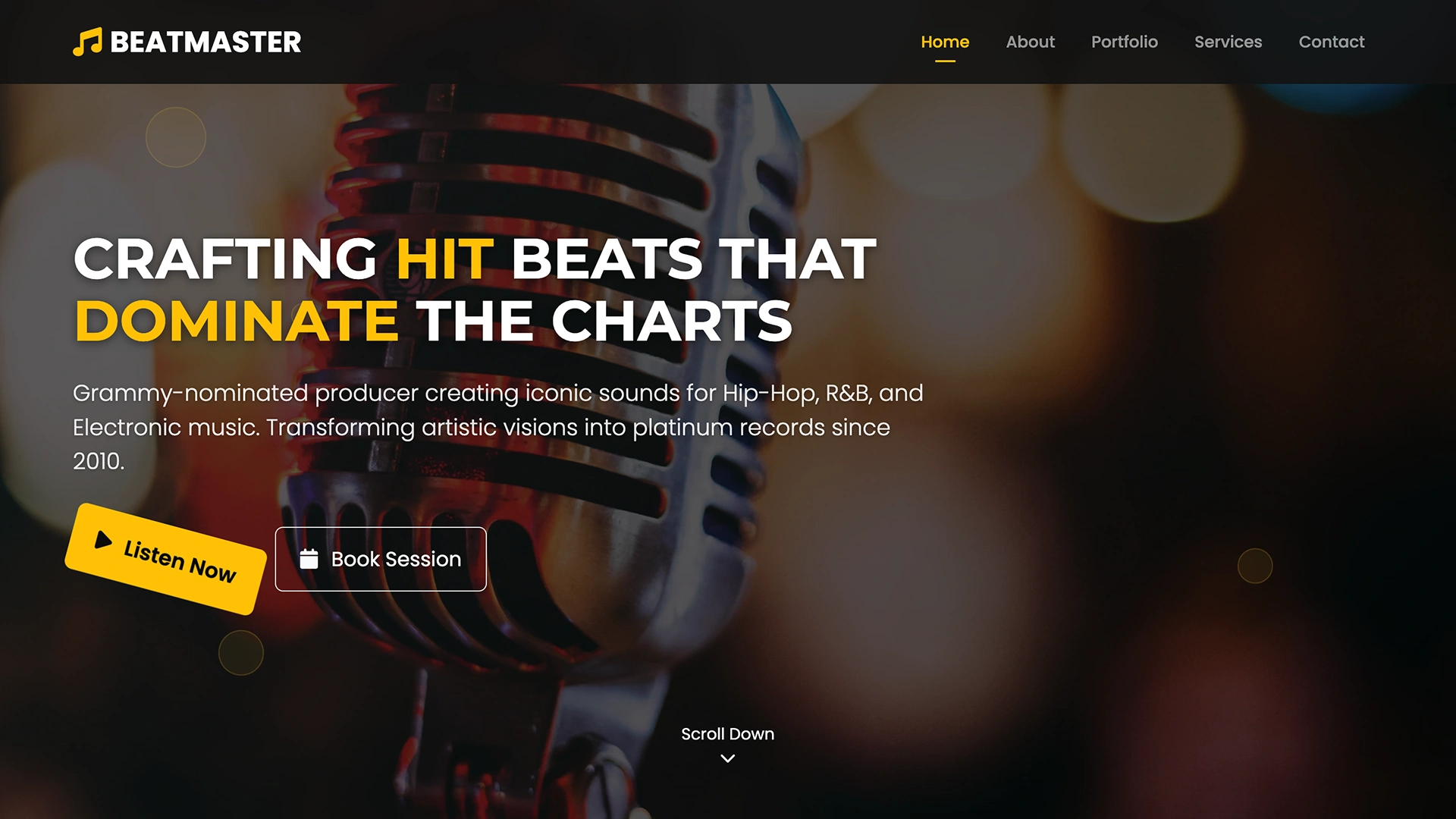BeatMaster - Music Producer and Creative Agency HTML Template