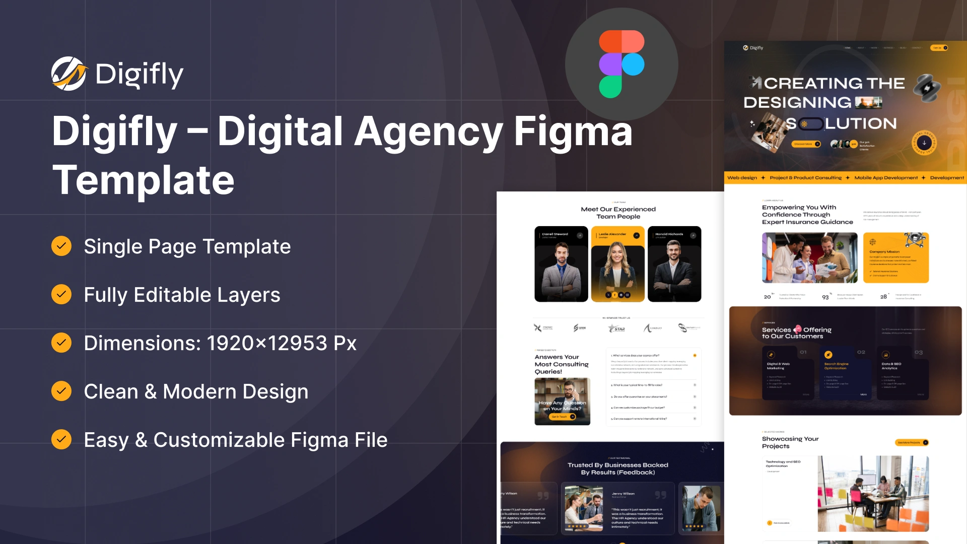 Digifly - Digital Agency & Creative Services Figma Template