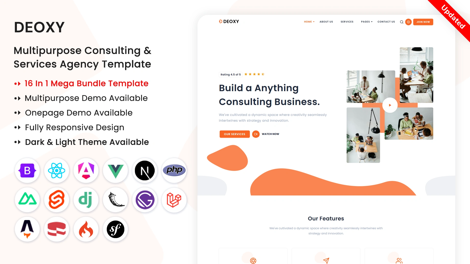 Deoxy - 16 in 1 Bundle Multipurpose Consulting & Service Agency Template