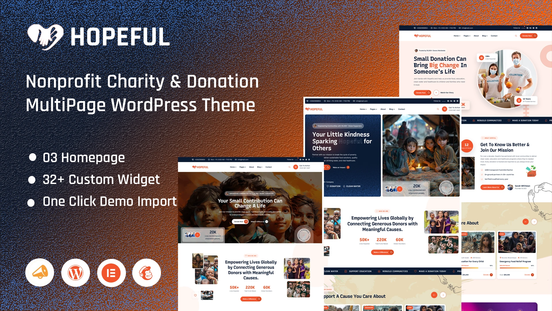 Hopeful - Multipurpose Nonprofit Charity & Donation WordPress Theme
