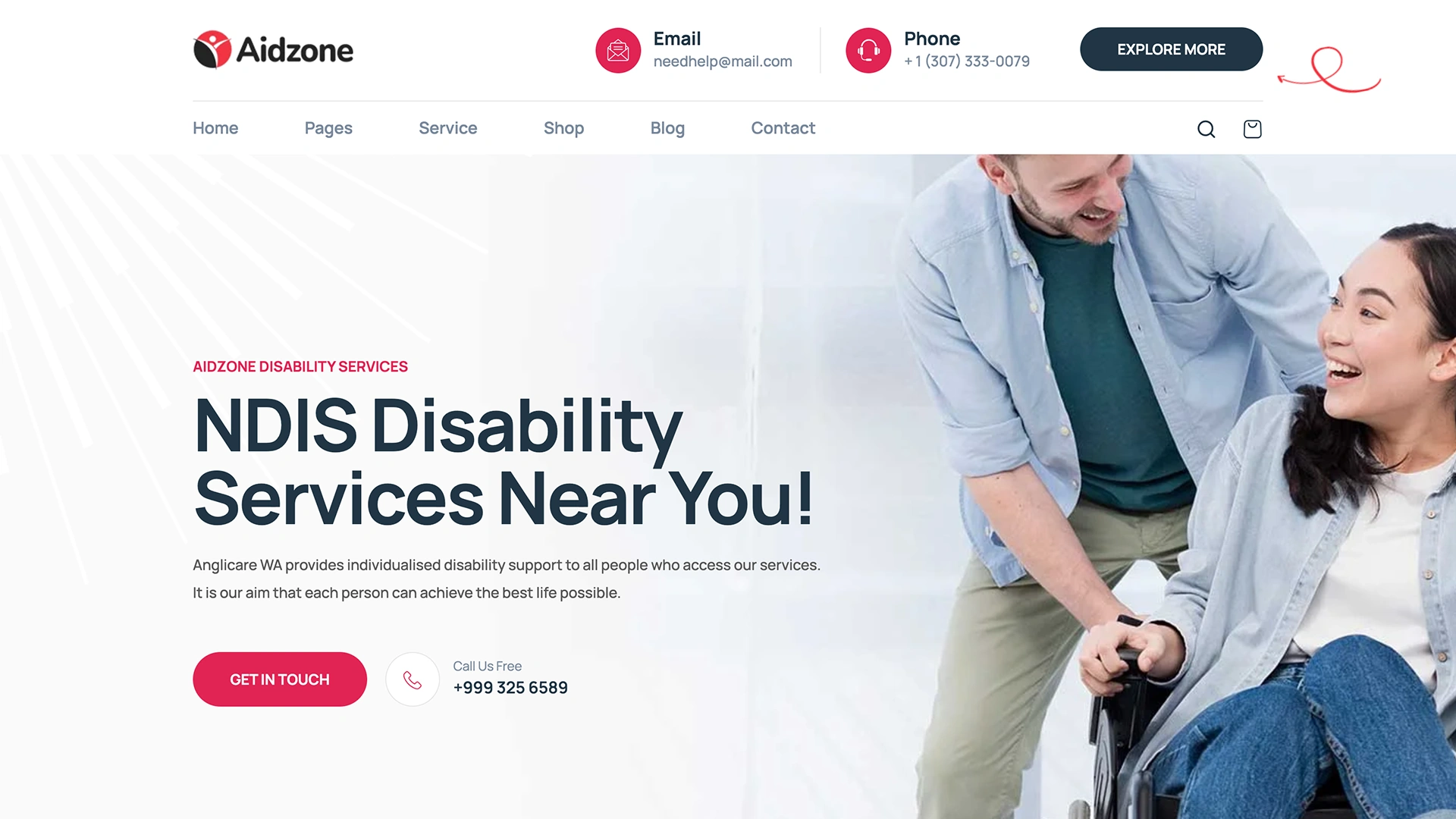 Aidzone - NDIS Disability Service HTML5 Template