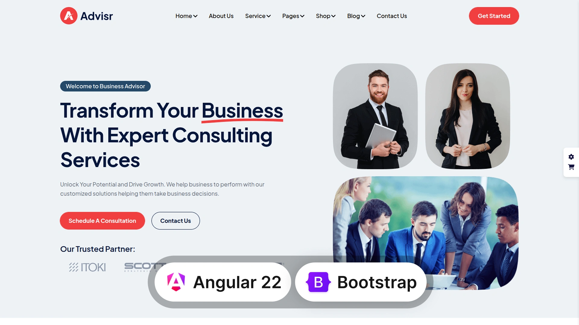 Advisr - Angular 22 Multipurpose Business Consulting Template