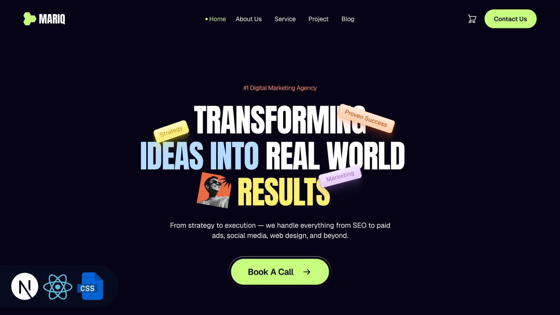 Mariq - Next.js 16 Creative Marketing Agency Template