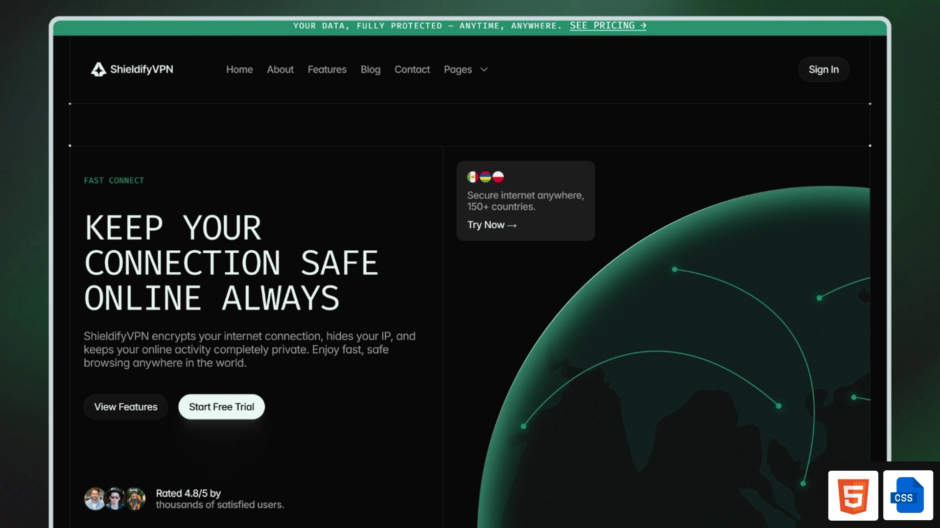 ShieldifyVPN - VPN, Privacy & Security Ecommerce HTML Template