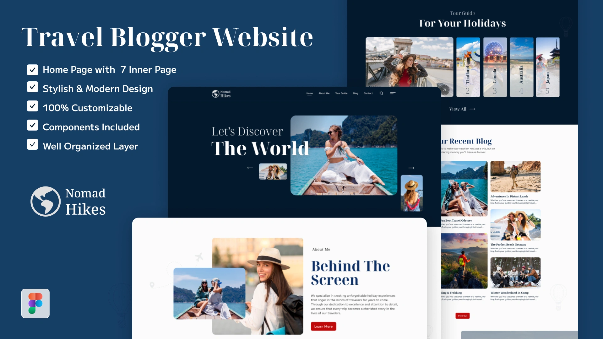 Nomad Hikes - Modern Figma Template for Travel and Adventure Websites