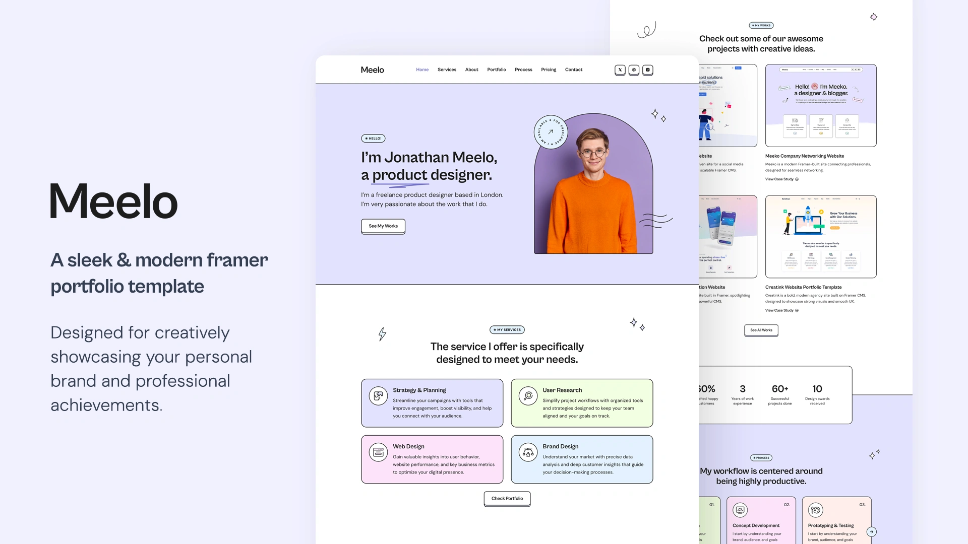 Meelo - Creative Portfolio Framer Template