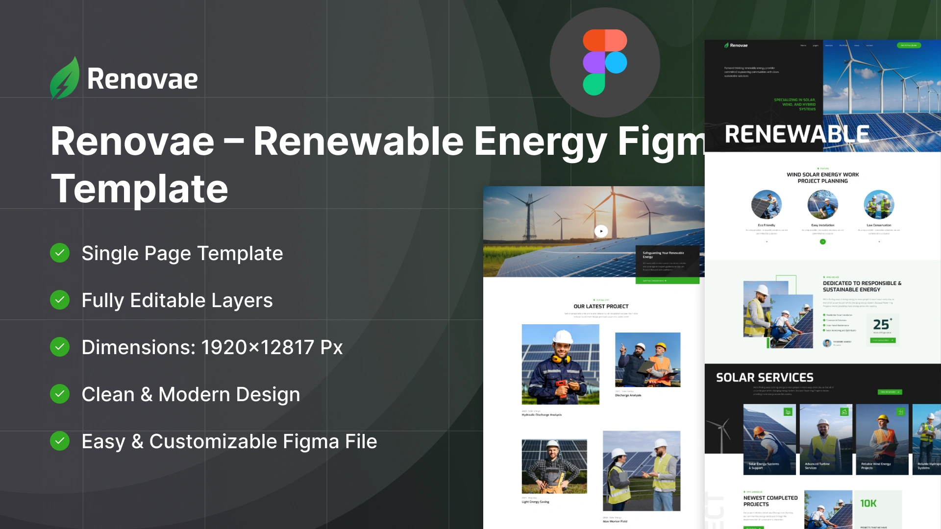 Renovae - Renewable Energy & Solar Figma Template