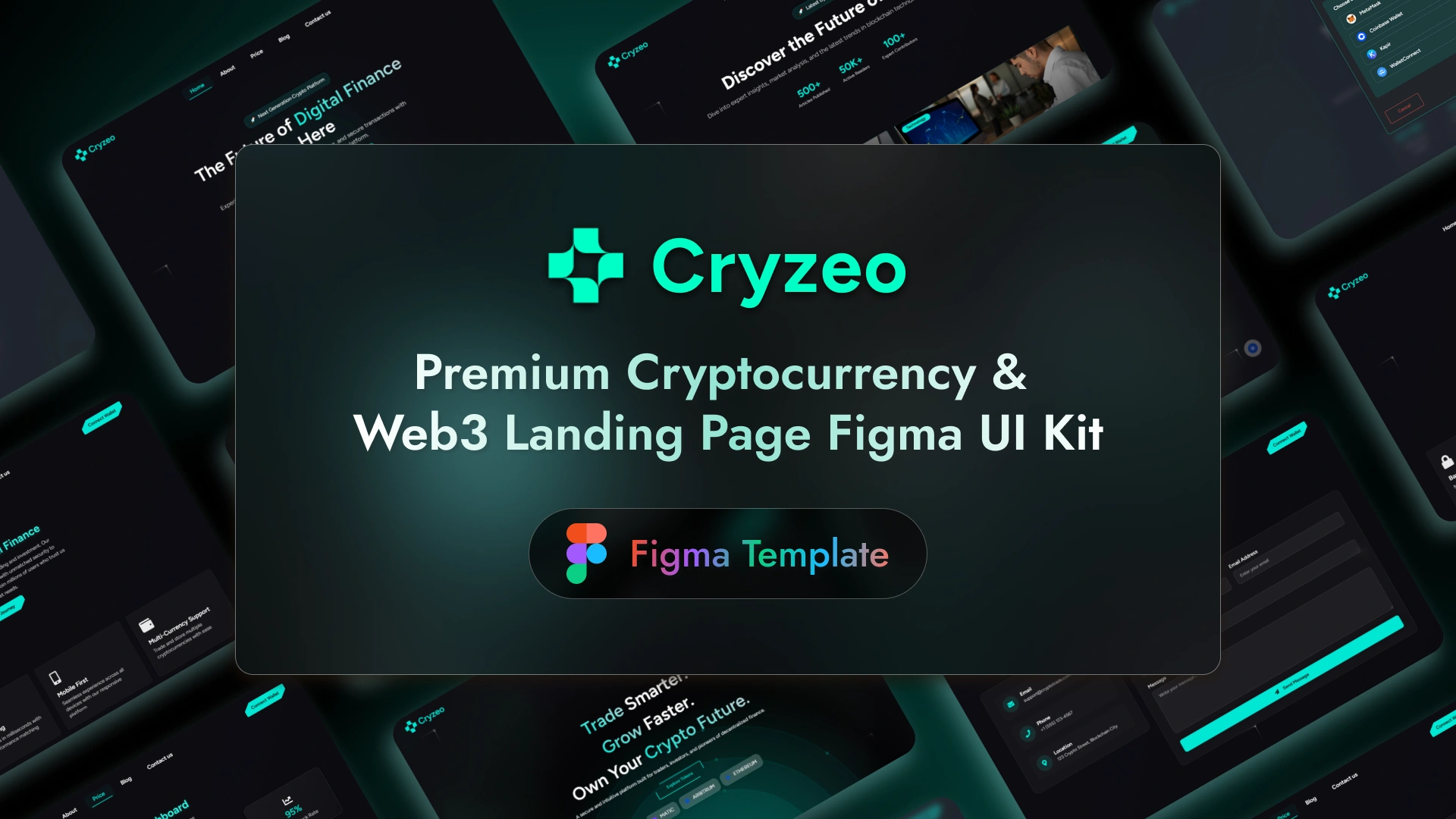 Cryzeo - Premium Cryptocurrency and Web3 Landing Page Figma UI Kit