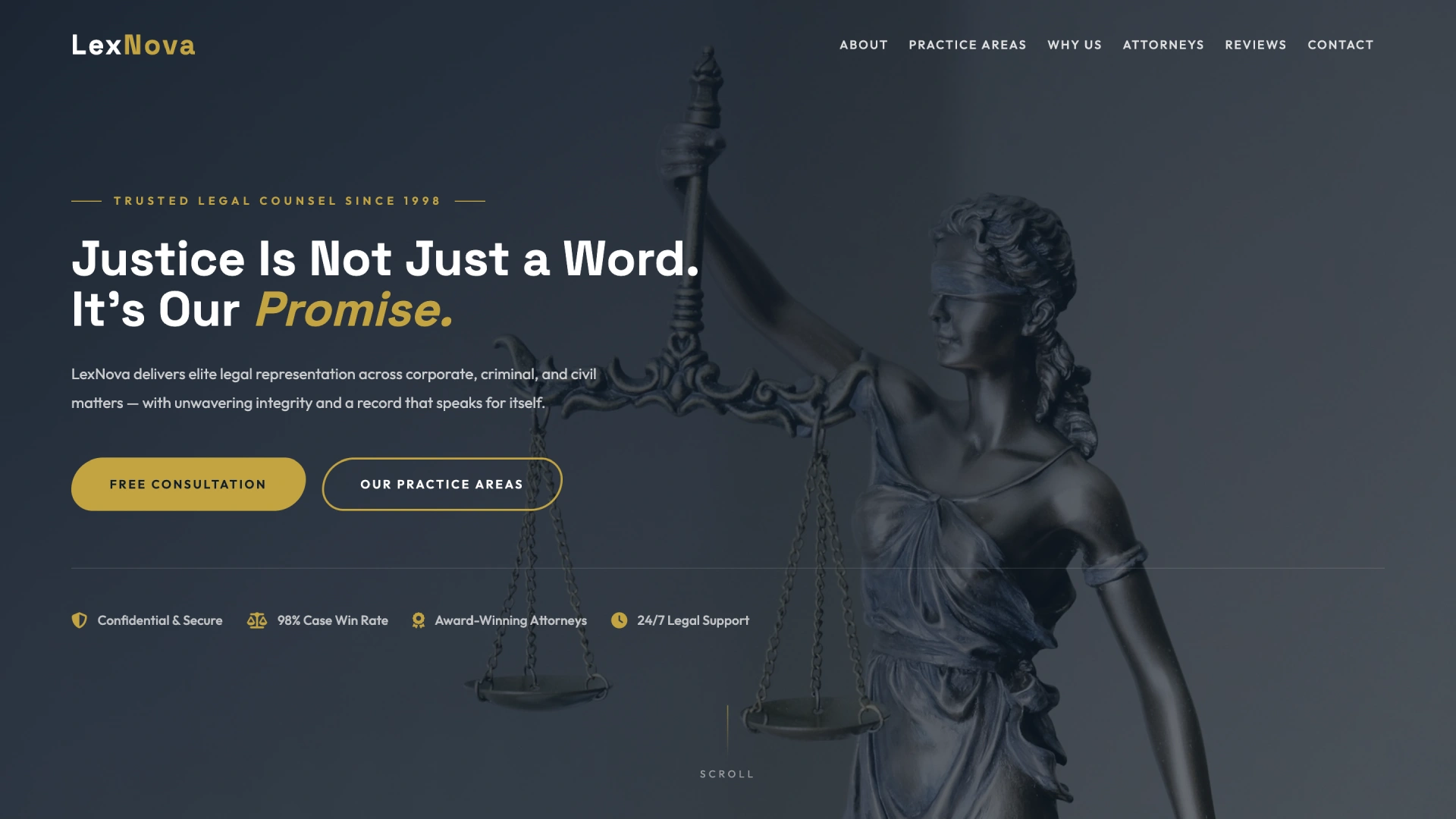 LexNova - Premium Law Firm Attorney HTML Template