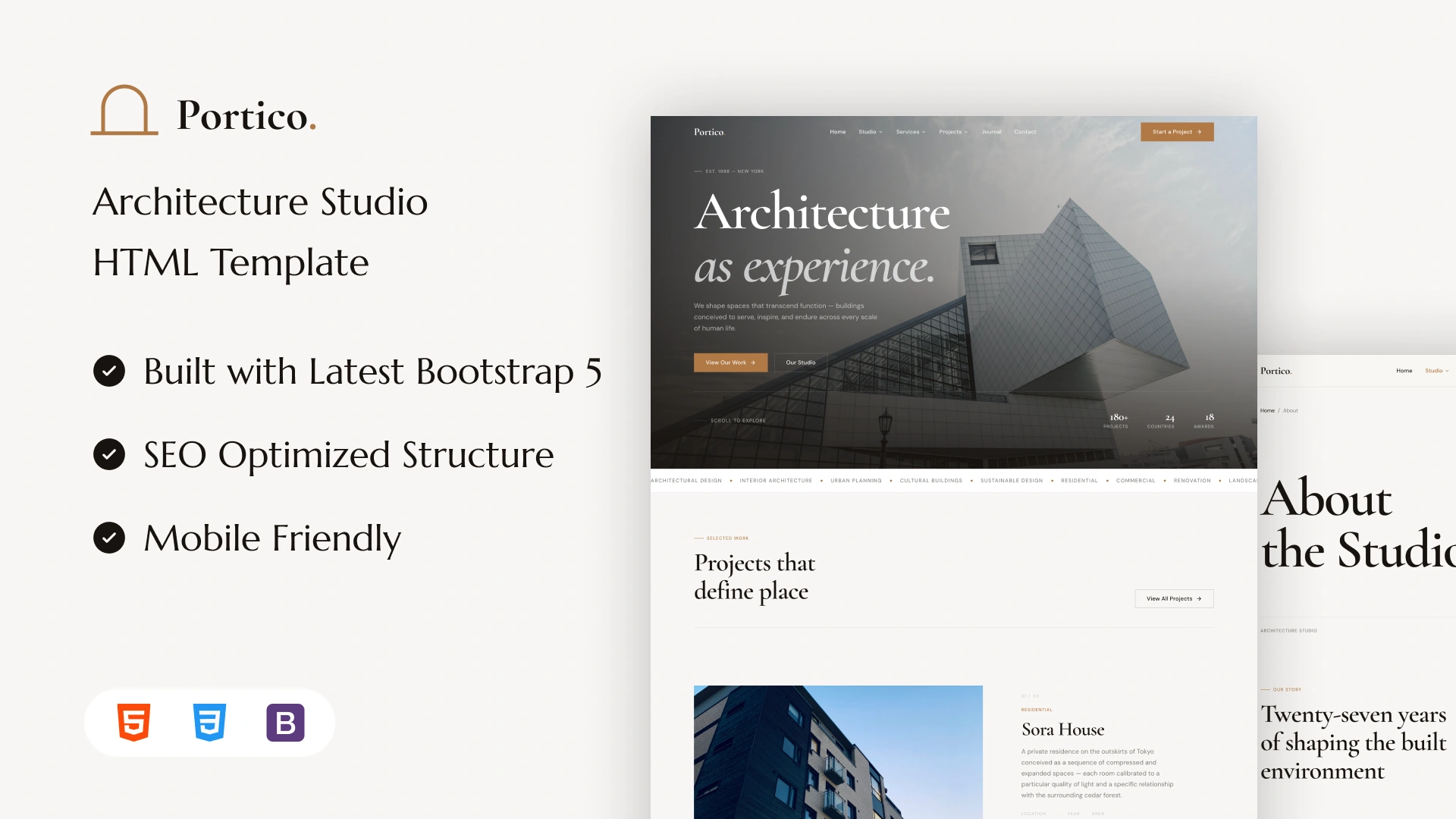 Portico - Architecture Studio HTML Template