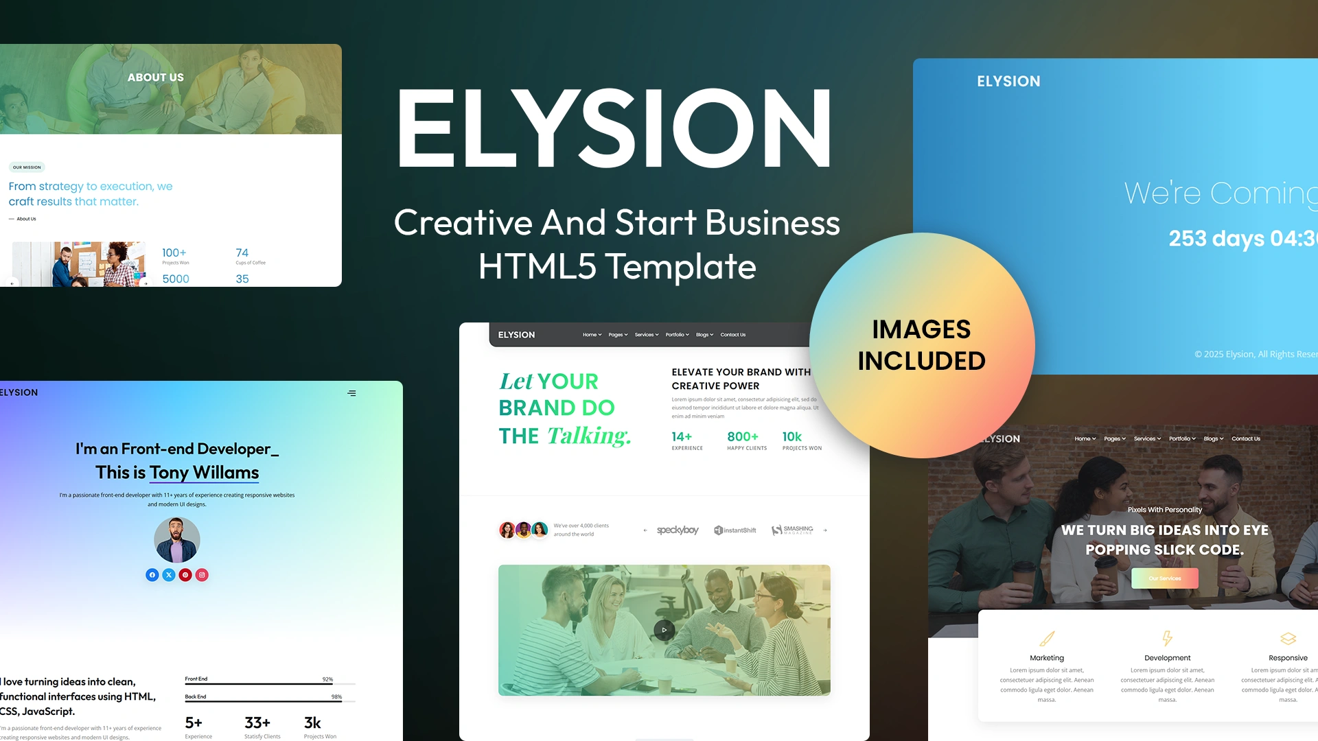 Elysion - Creative Agency and Business Startup HTML and Angular Template