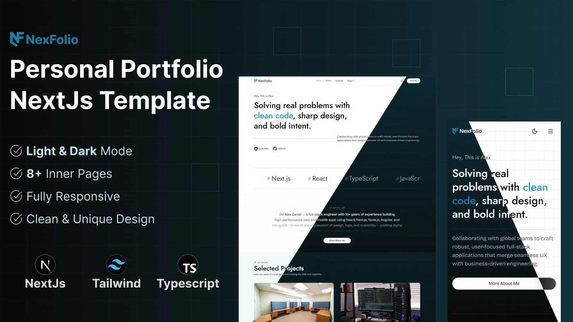 NexFolio - Personal Portfolio Next.js Template - Wrapmarket