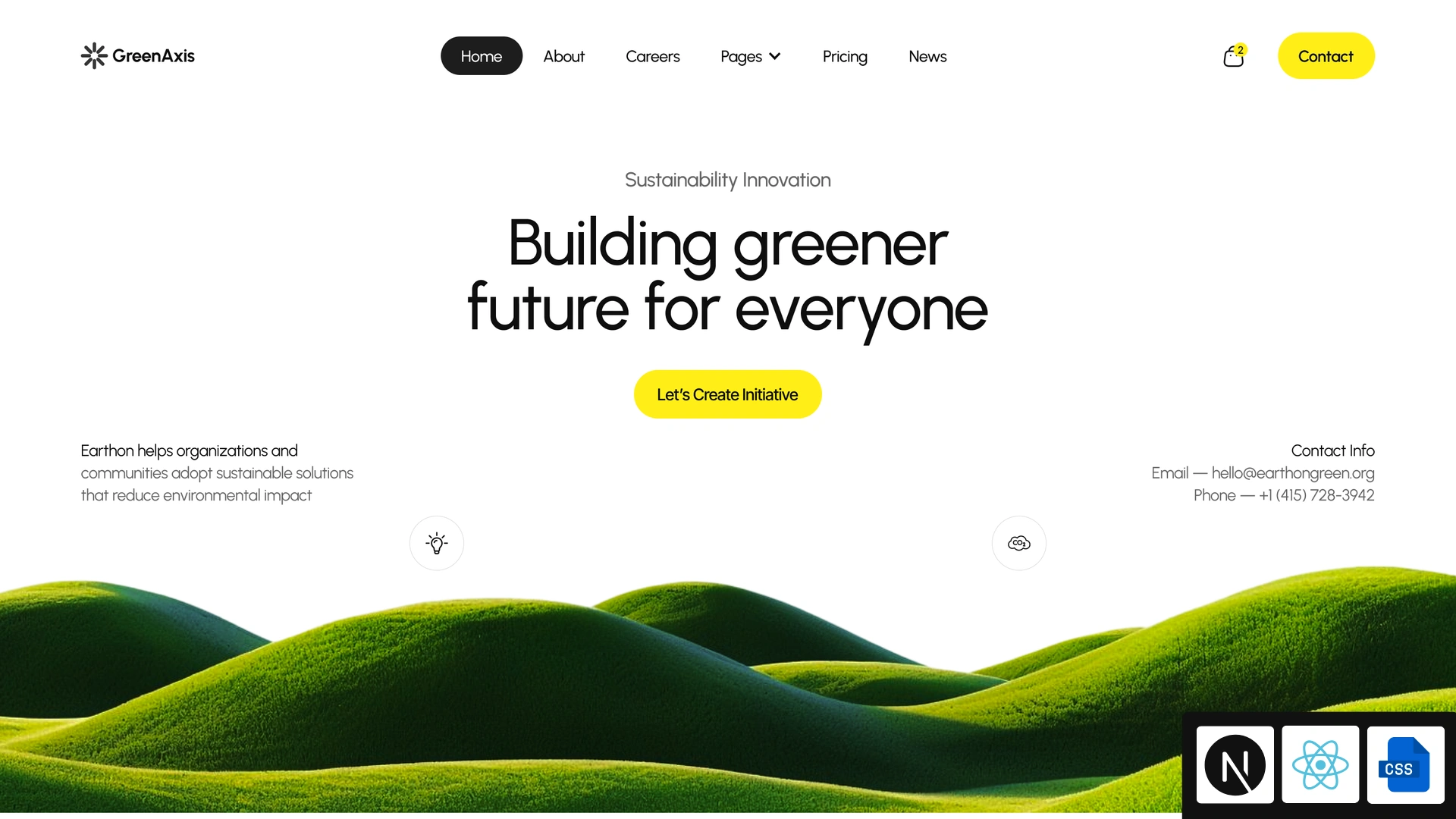 GreenAxis - Next.js 16 Renewable Energy Template with Storefront