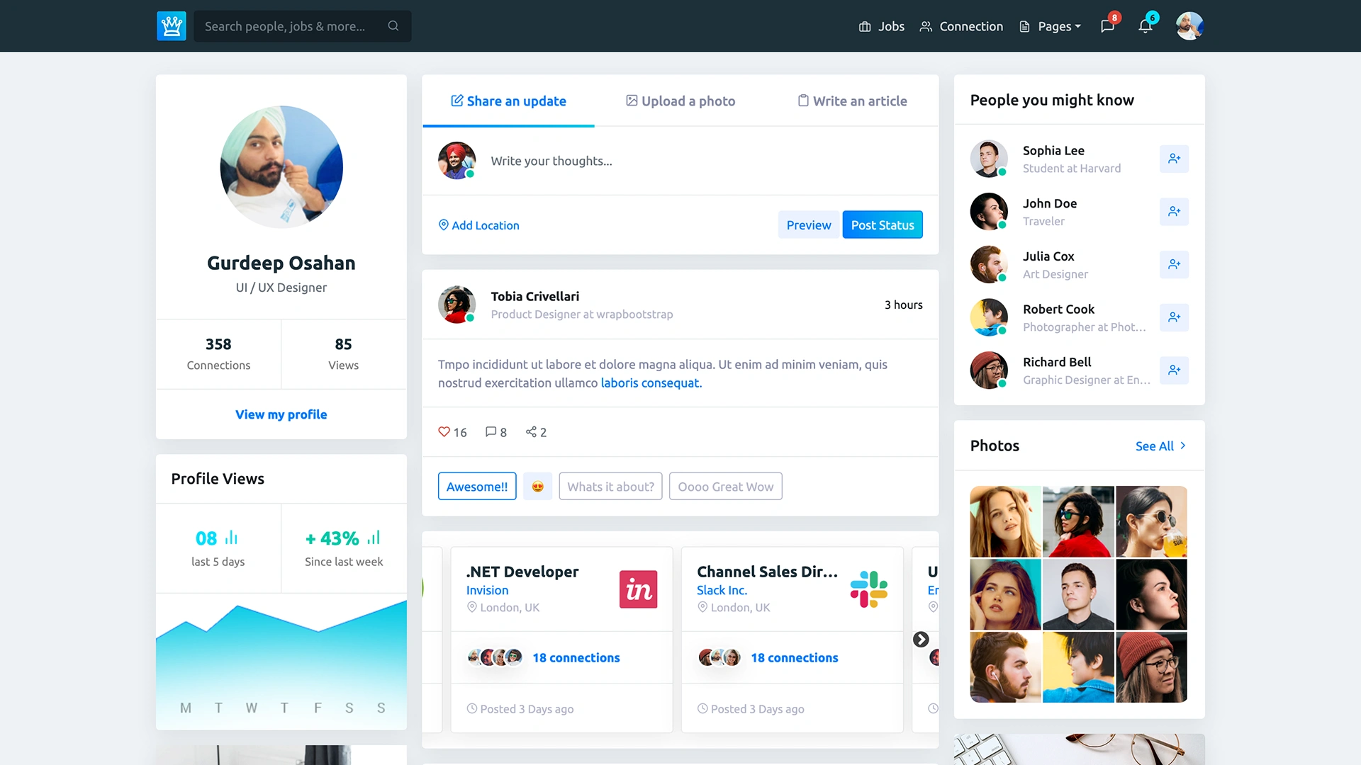 Olink - Job Portal & Social Network HTML