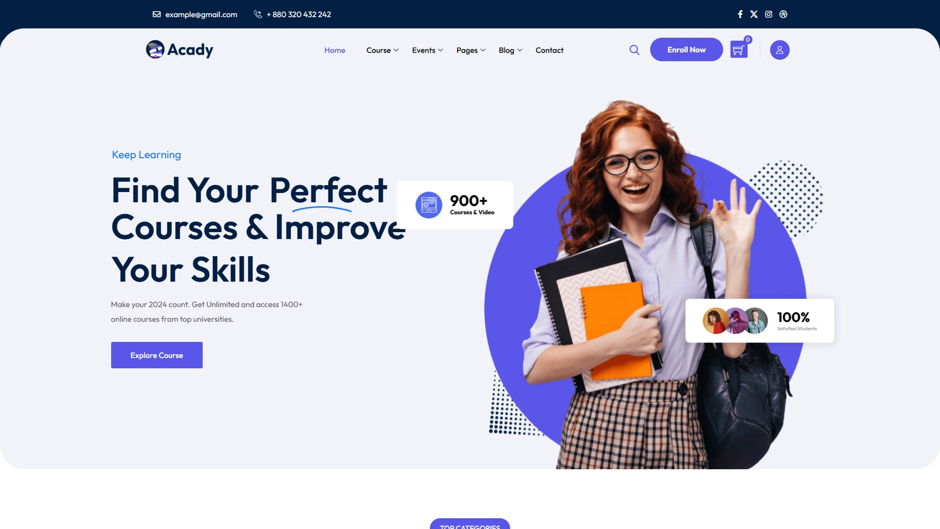 Acady - Education & Online Course WordPress Theme