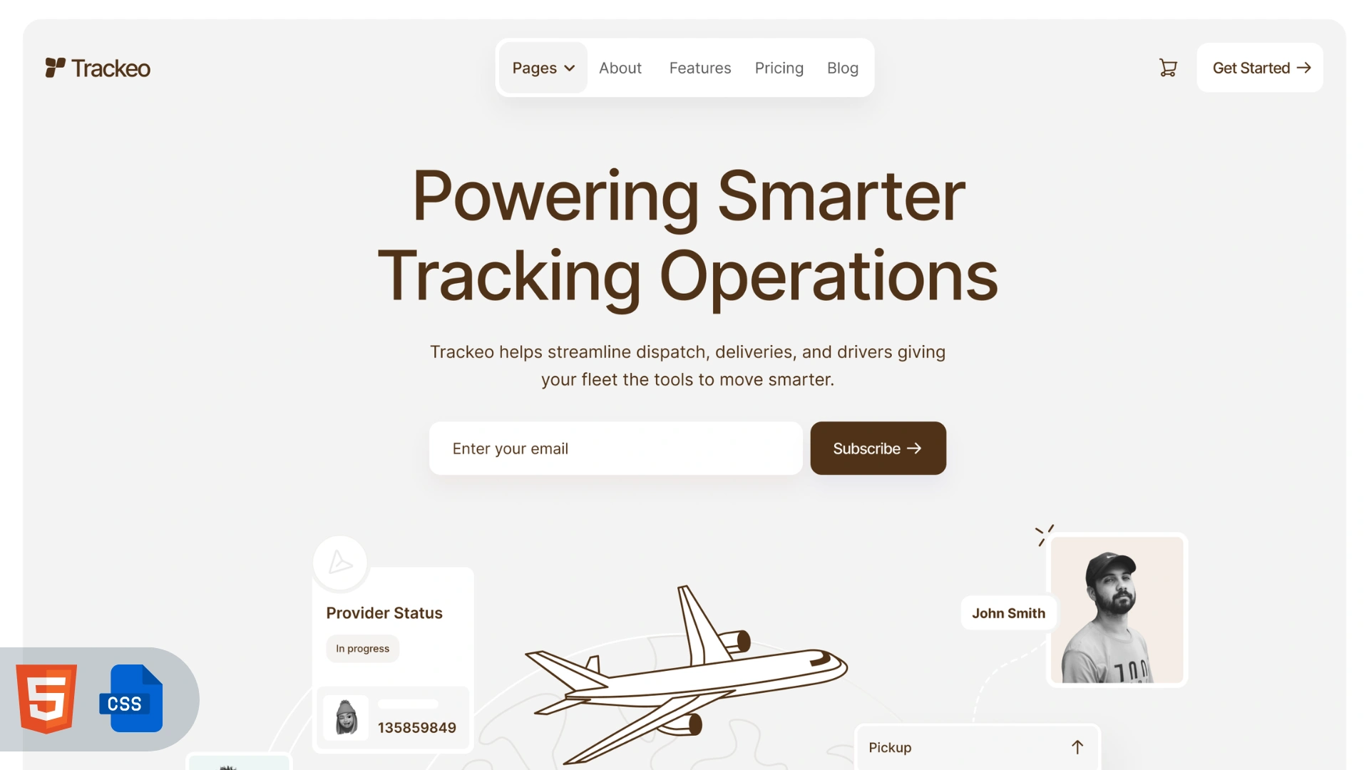 Trackeo - Fleet Tracking & Logistics SaaS HTML Template