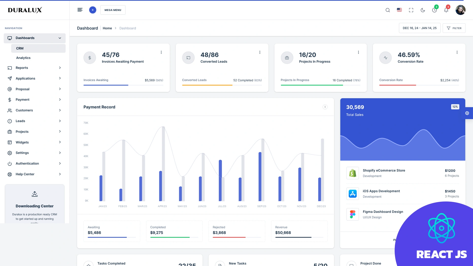 Duralux - Admin & Dashboard React JS Template