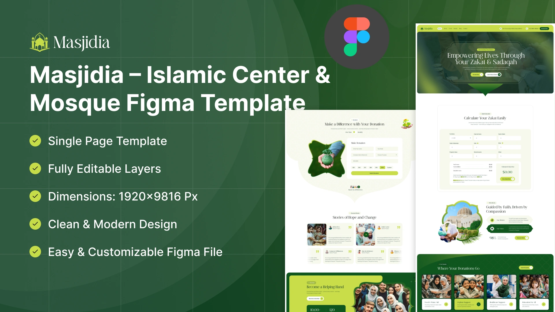 Masjidia - Islamic Center & Mosque Community Figma Template