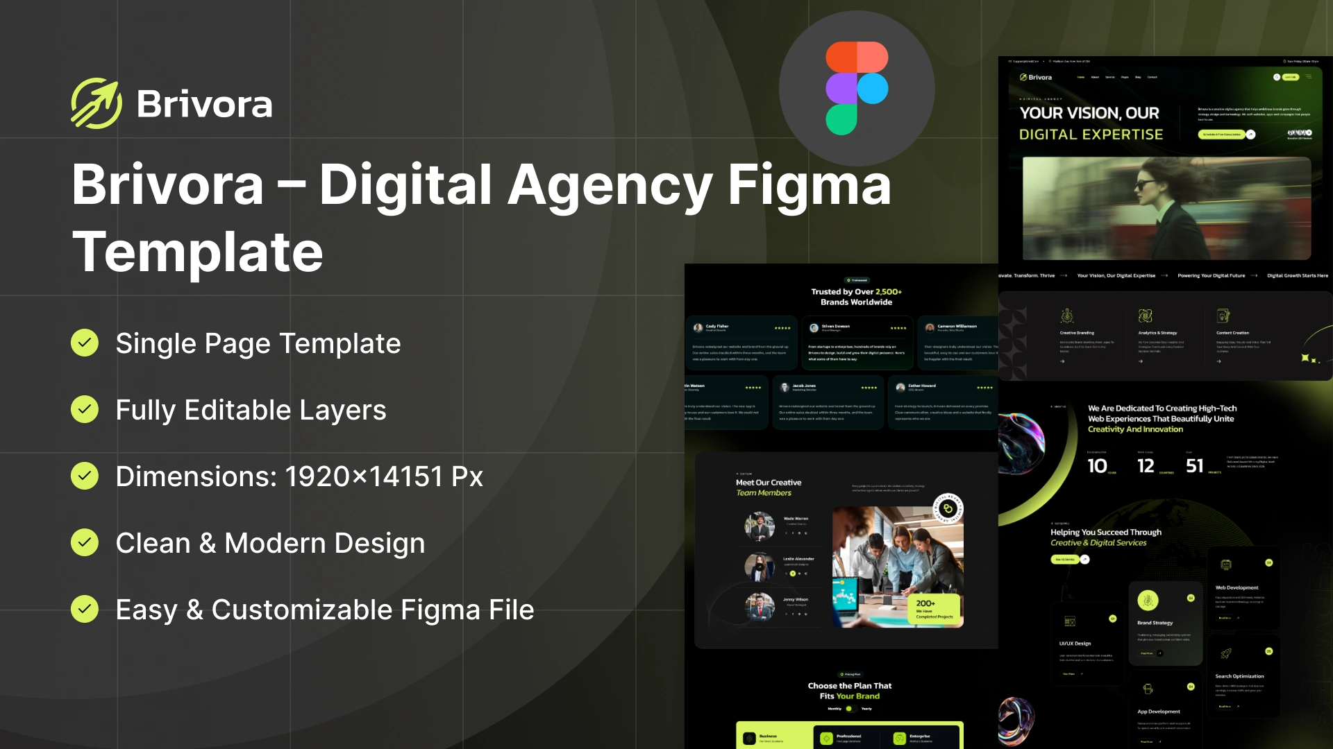 Brivora - Digital Agency & Brand Growth Figma Template