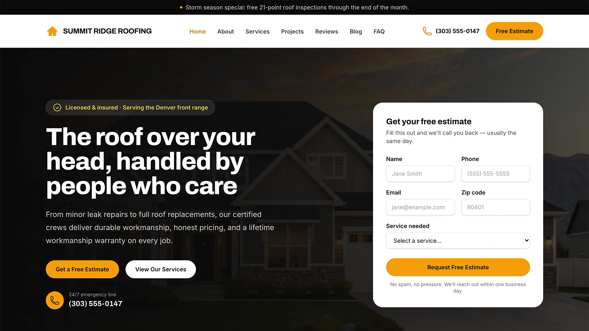 Apex - Professional Roofing Company Website Template