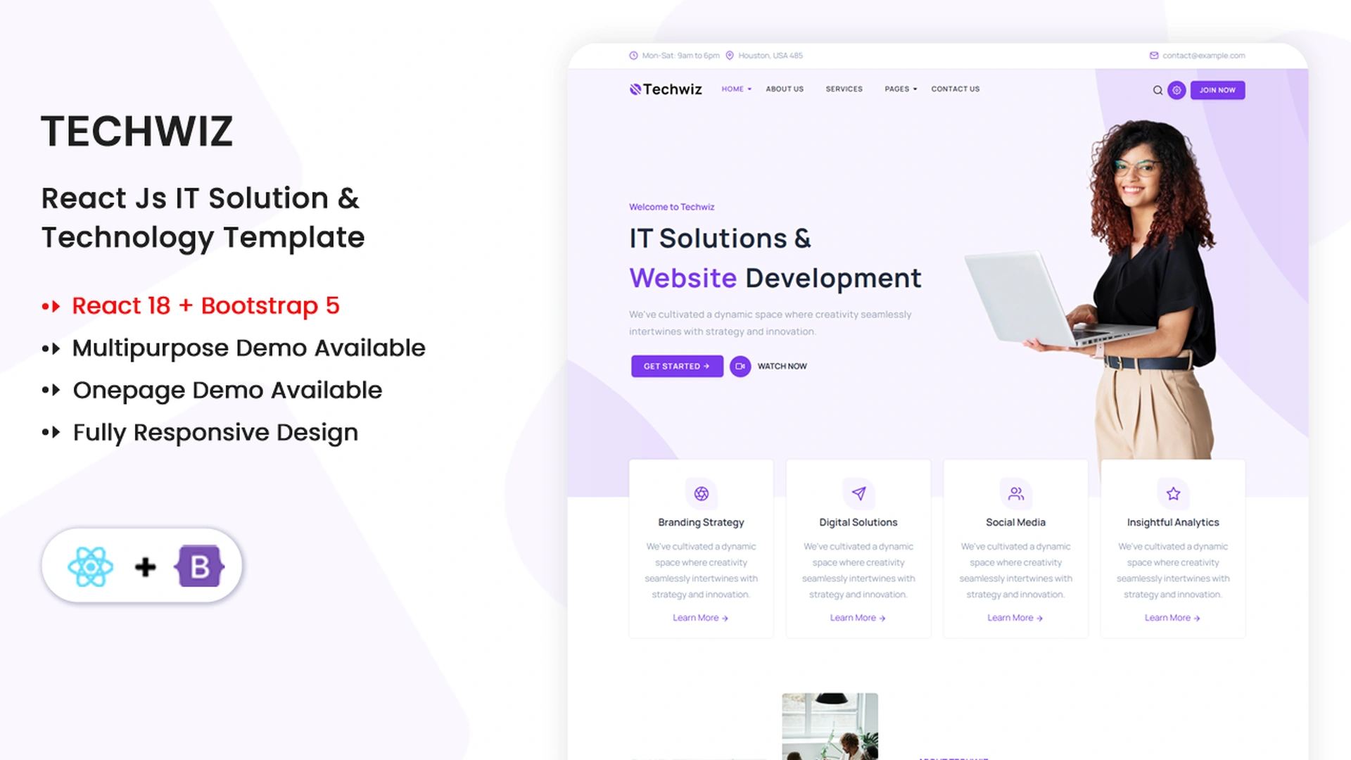 Techwiz - React Multipurpose IT Solution & Technology Landing Template