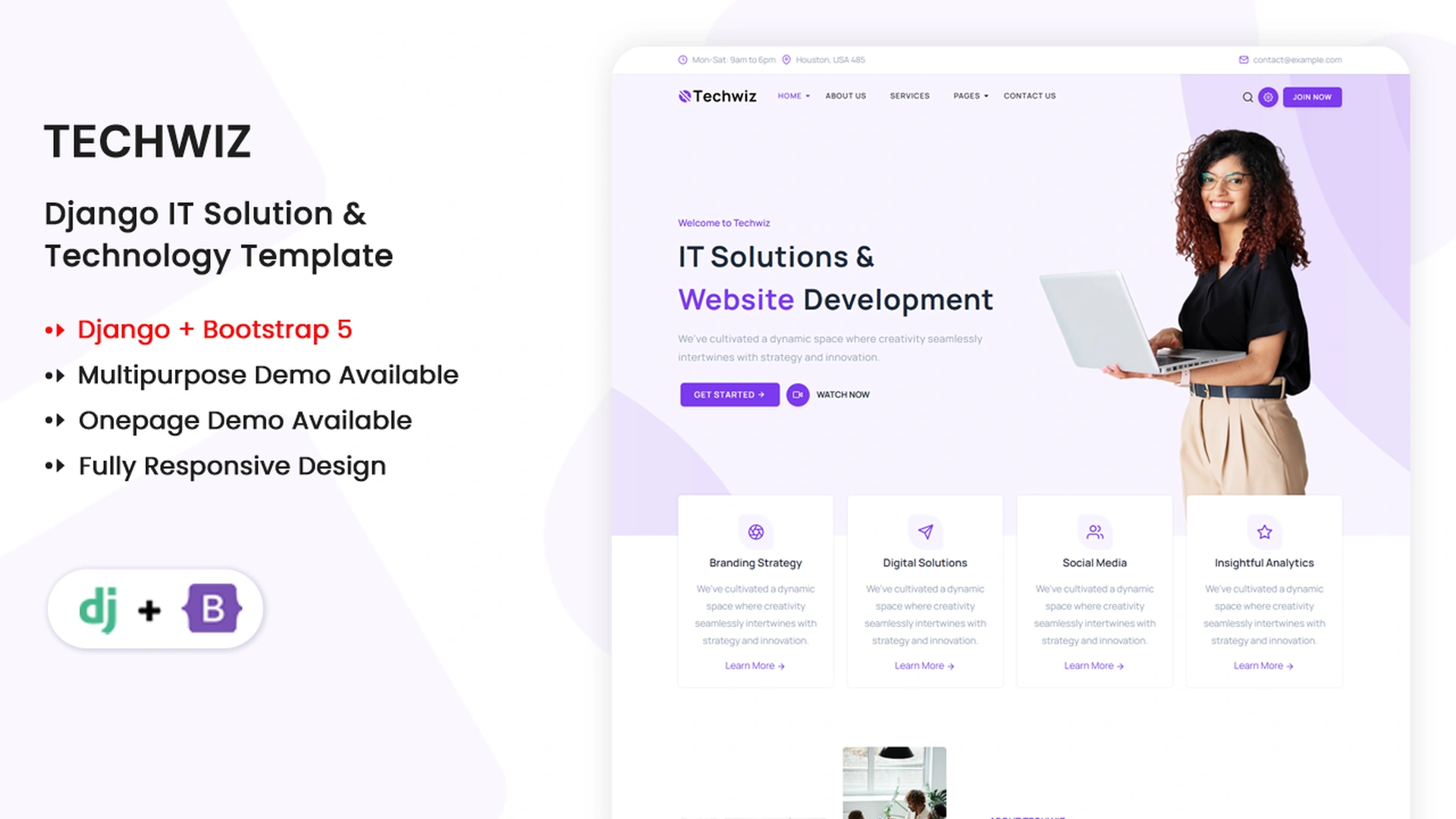 Techwiz - Django Multipurpose IT Solution & Technology Landing Template