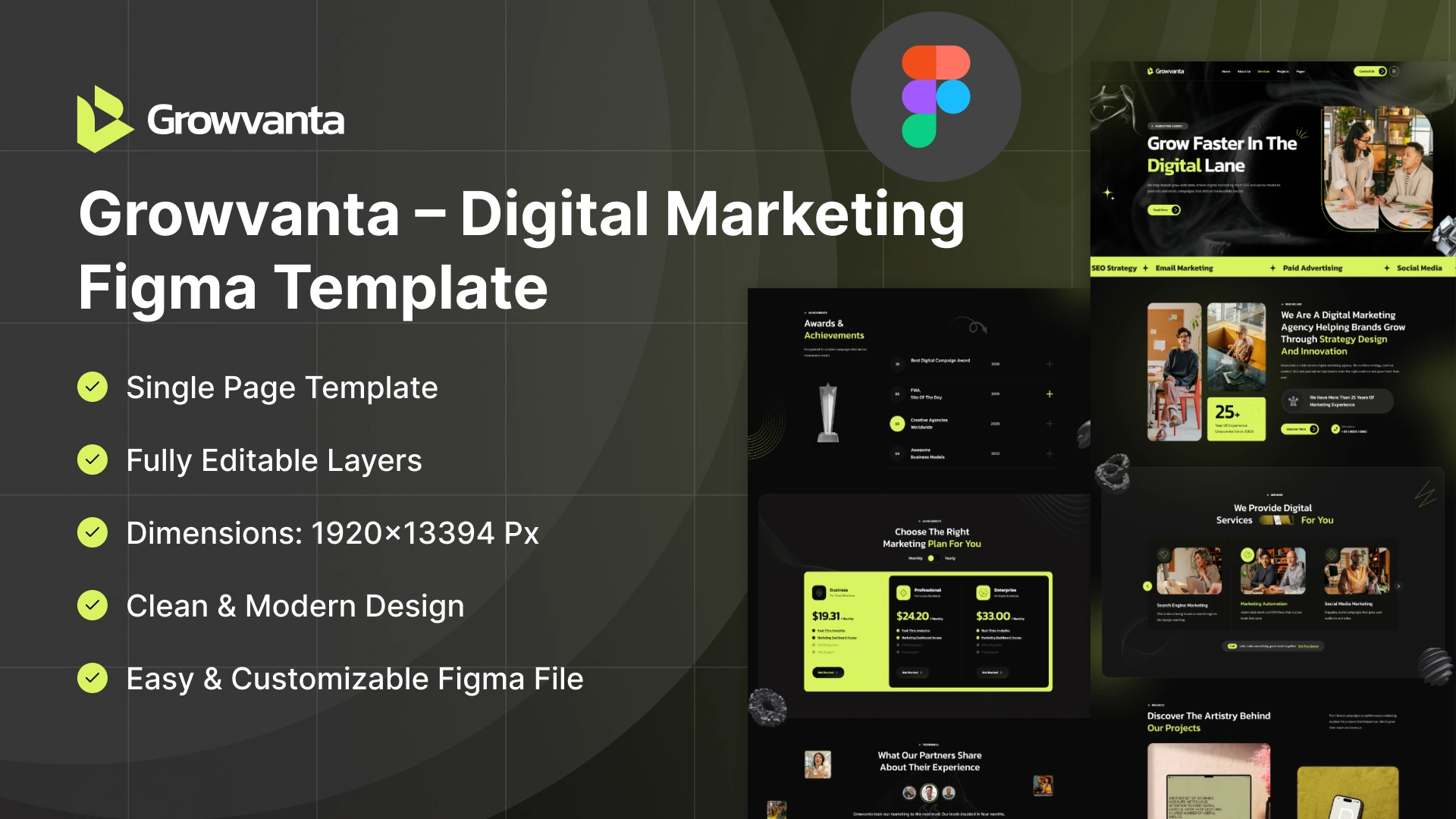 Growvanta - Digital Marketing & Growth Agency Figma Template