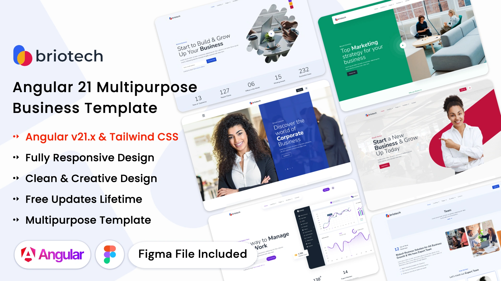 BrioTech - Angular 21 Multipurpose Business Website Template