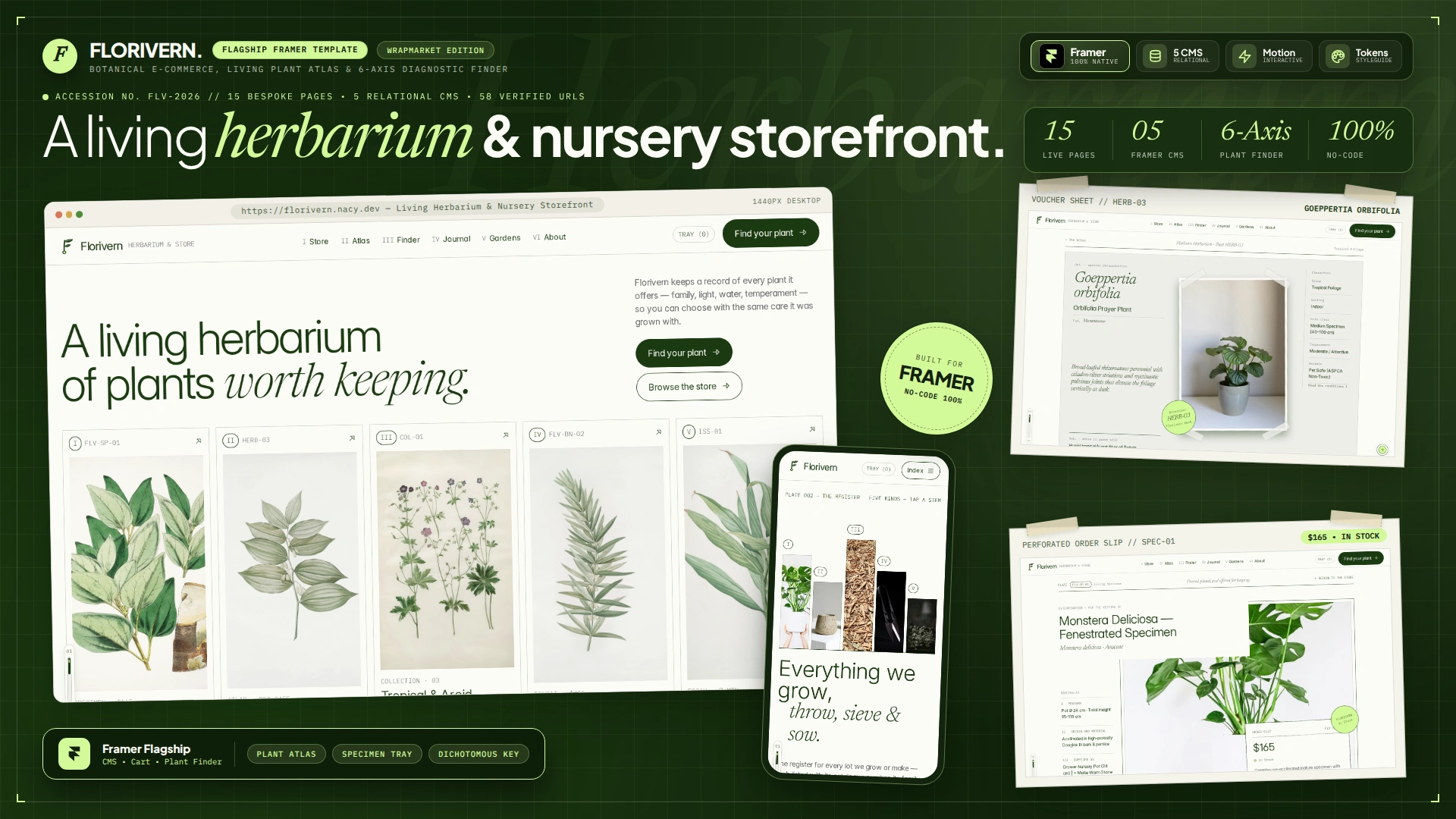 Florivern - Botanical Storefront, Plant Shop & Herbarium Framer Template