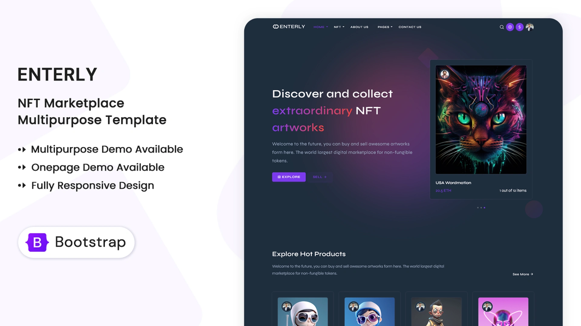 Enterly - NFT Marketplace HTML Template
