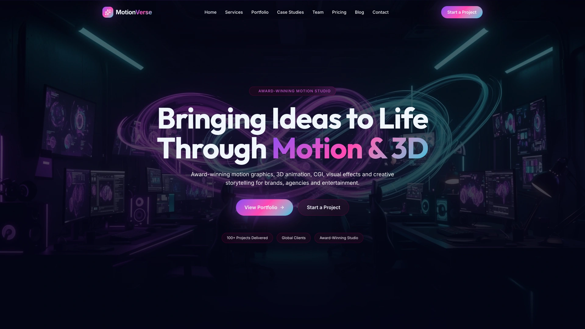 MotionVerse - Motion Graphics Animation and Creative Agency HTML Template