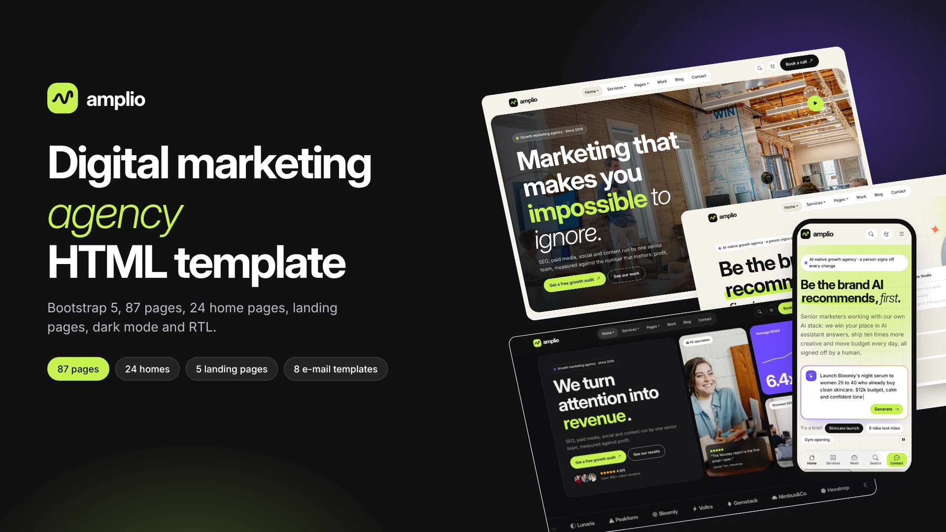 Amplio - Digital Marketing Agency HTML Template
