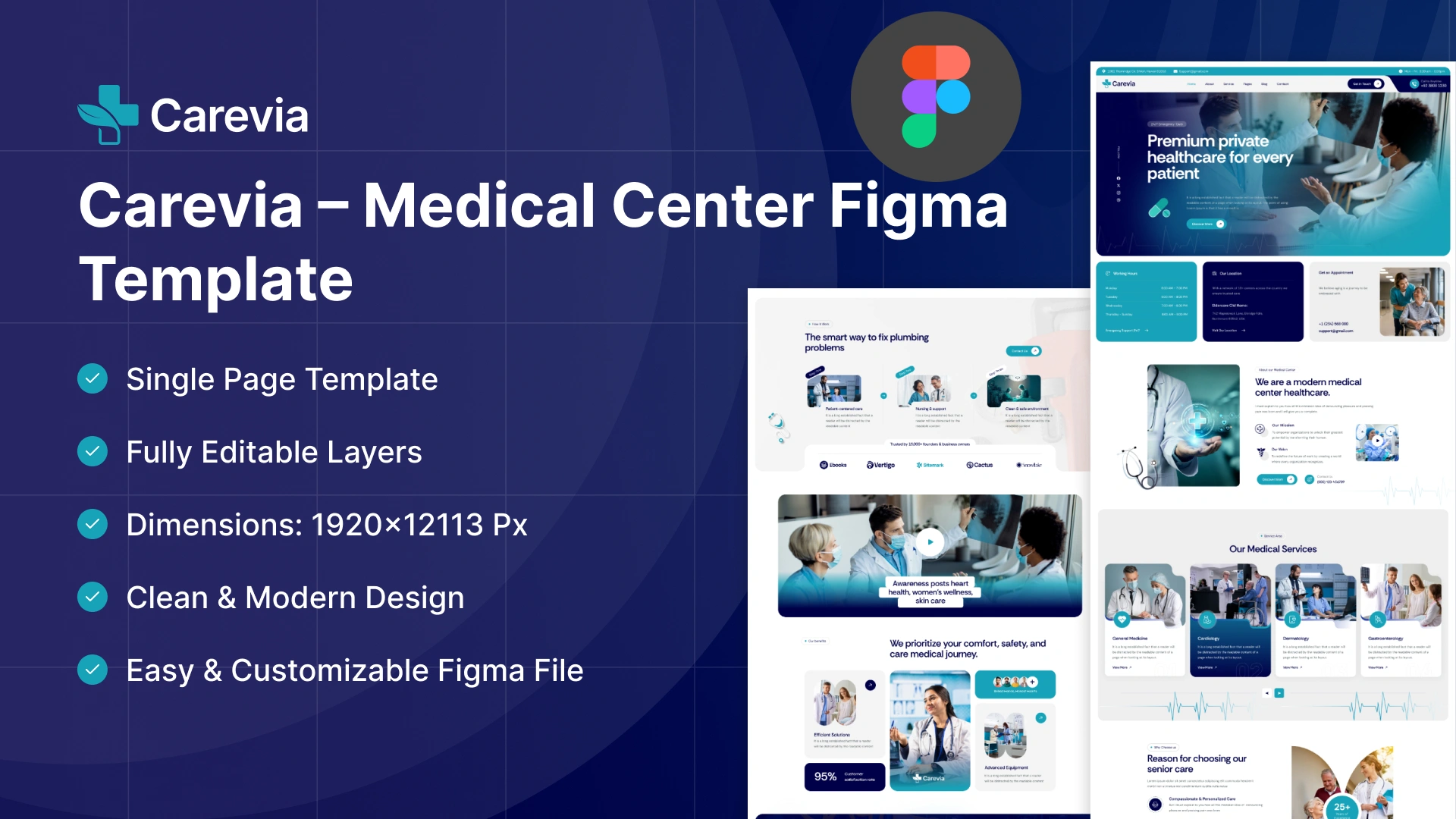Carevia - Medical Centre & Healthcare Figma Template