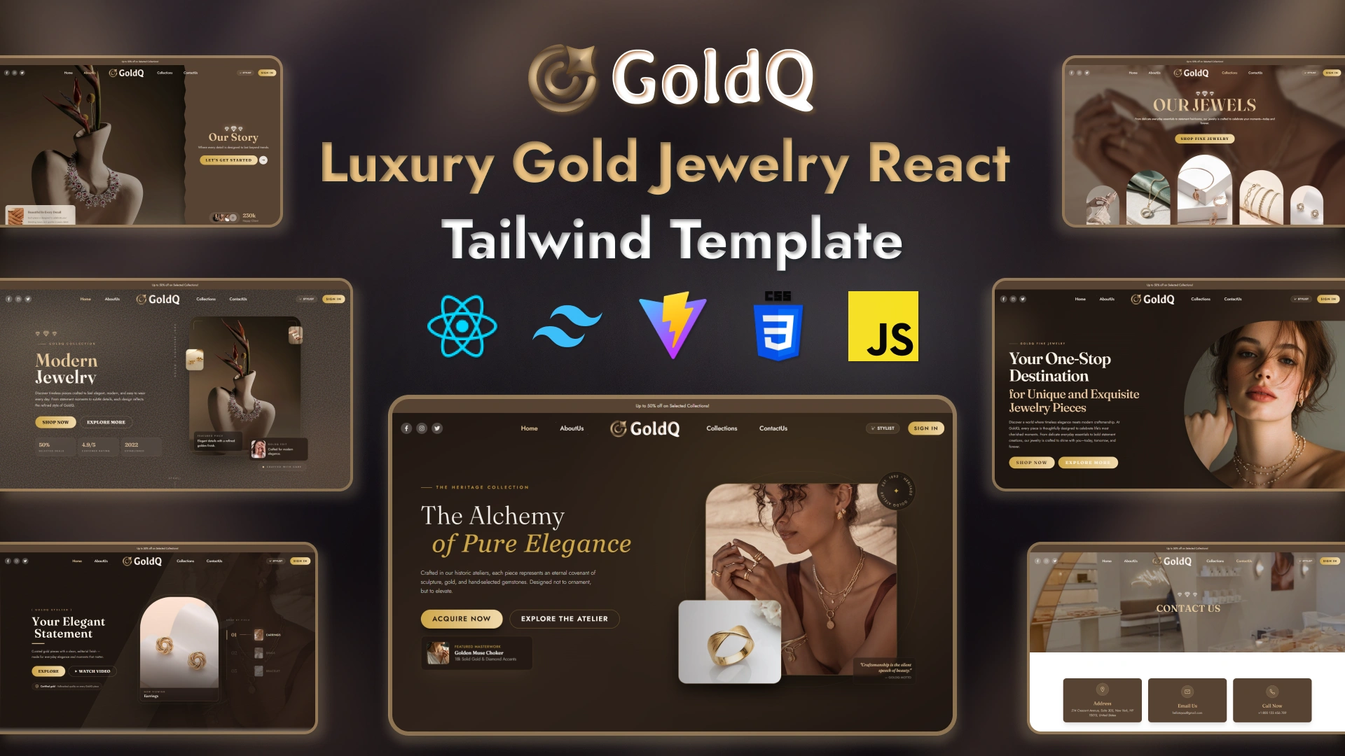 GoldQ - Premium Jewelry Luxury E-Commerce React Template