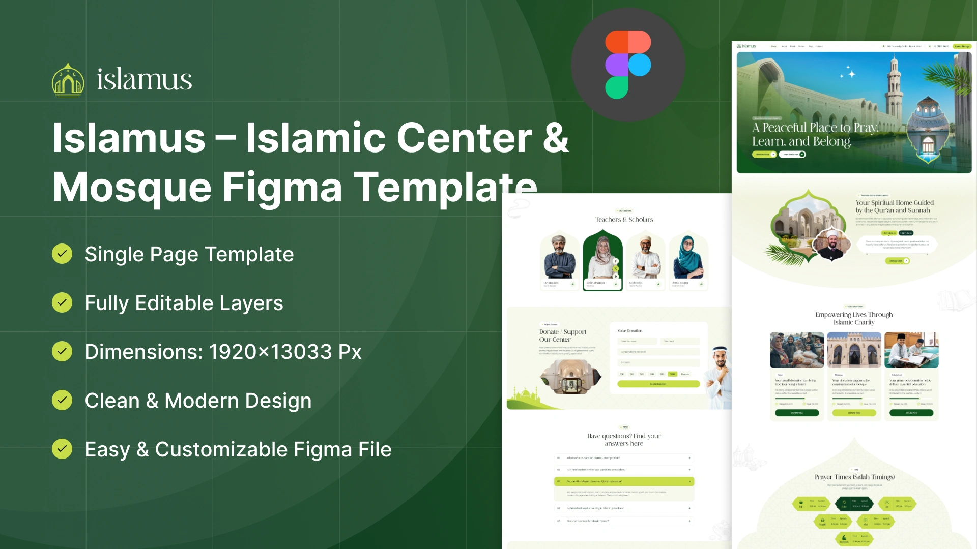 Islamus - Islamic Center & Prayer Hall Figma Template