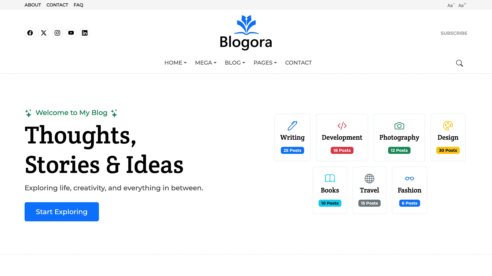 Blogora - Simple Personal Blog & Portfolio HTML Templates