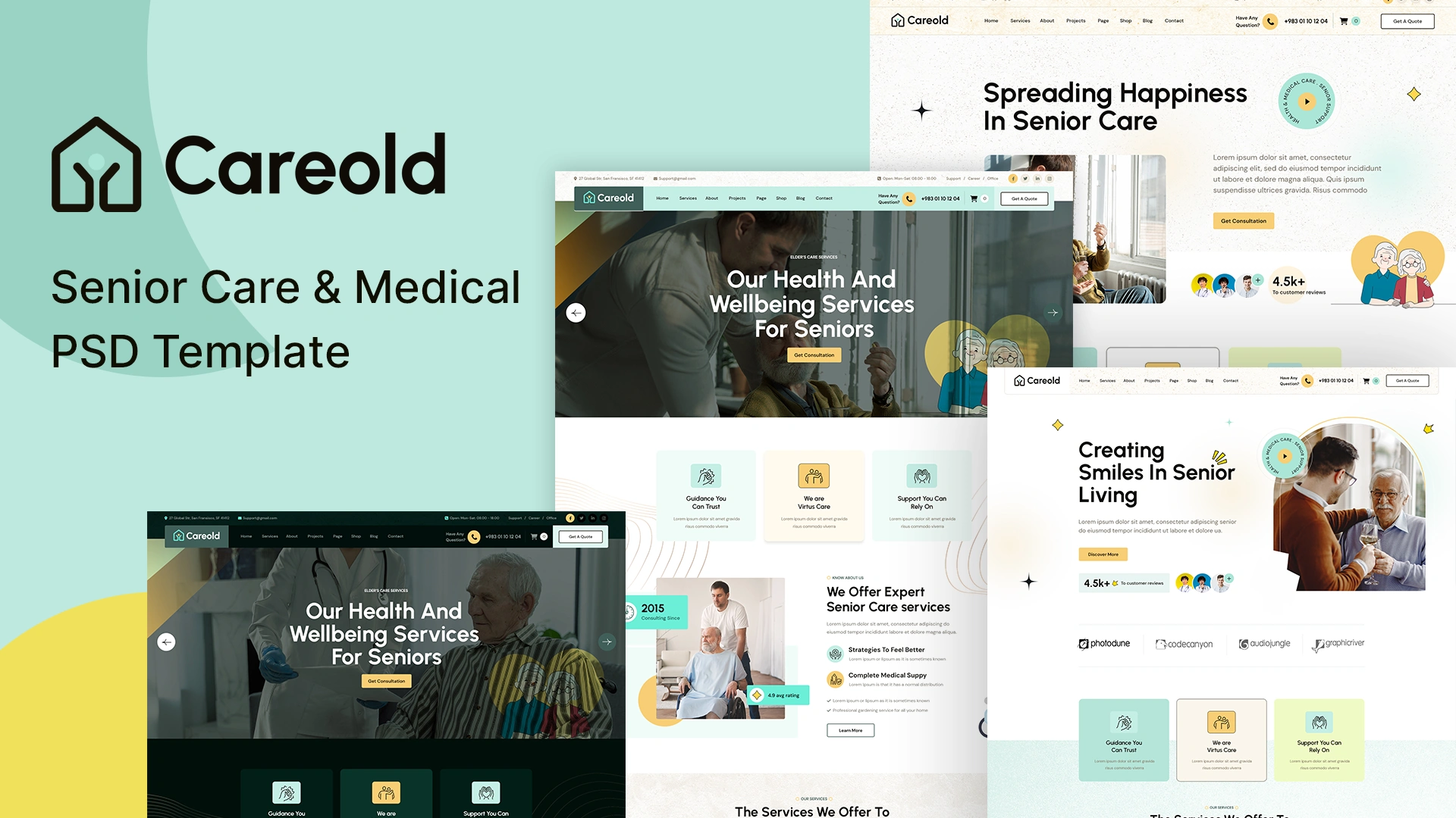 Careold - Senior Care & Medical PSD Template