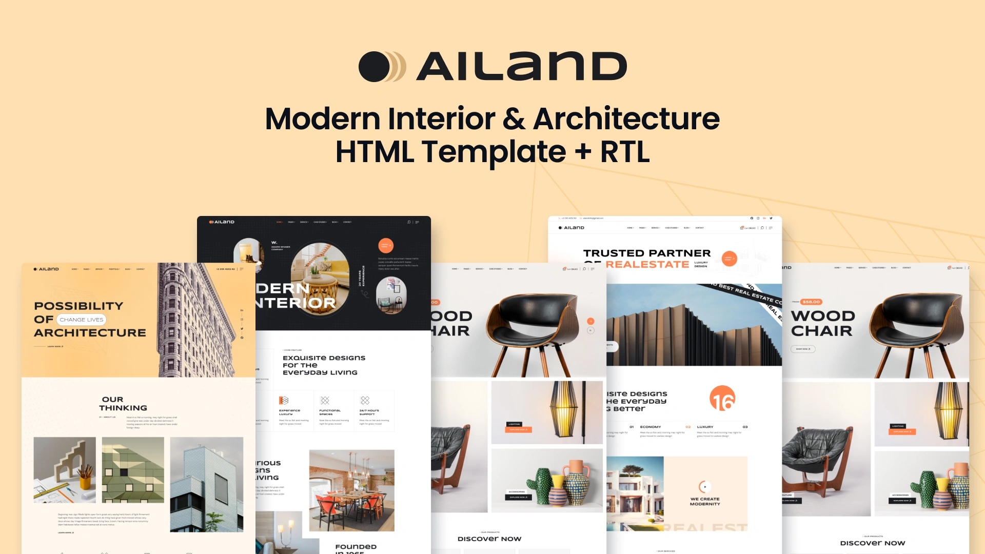 Ailand - Modern Interior & Architecture HTML Template - Wrapmarket