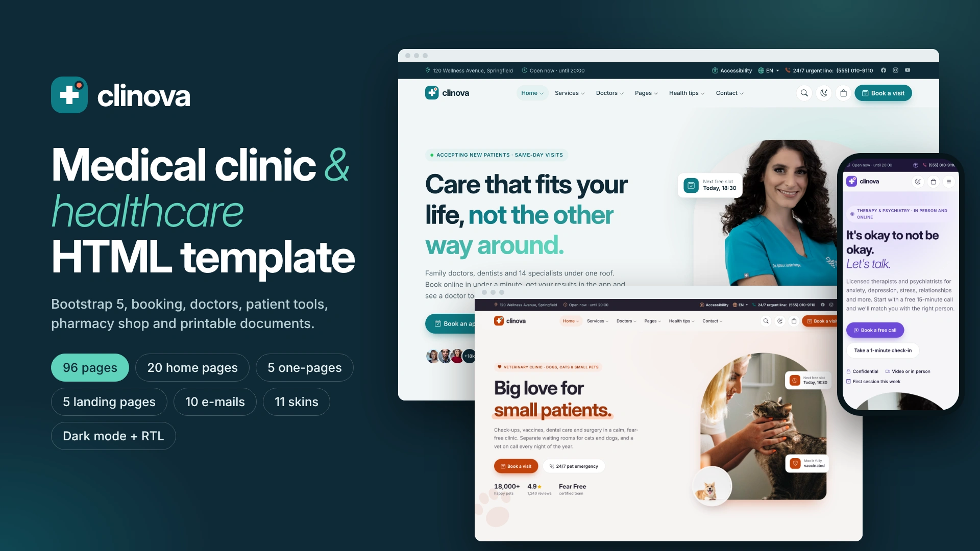 Clinova - Medical Clinic & Healthcare HTML Template