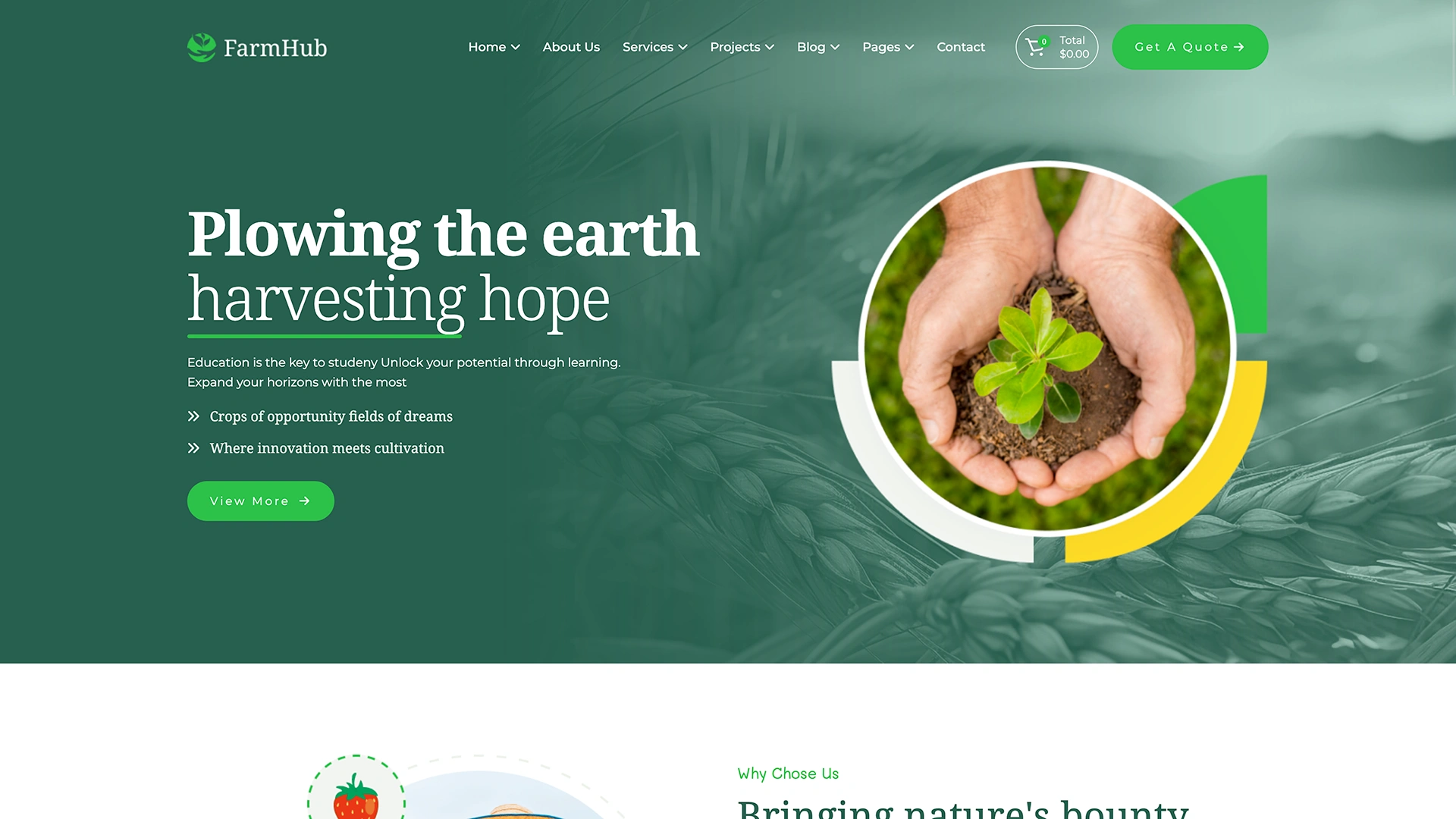 Farmhub - Agriculture and Organic PHP Template